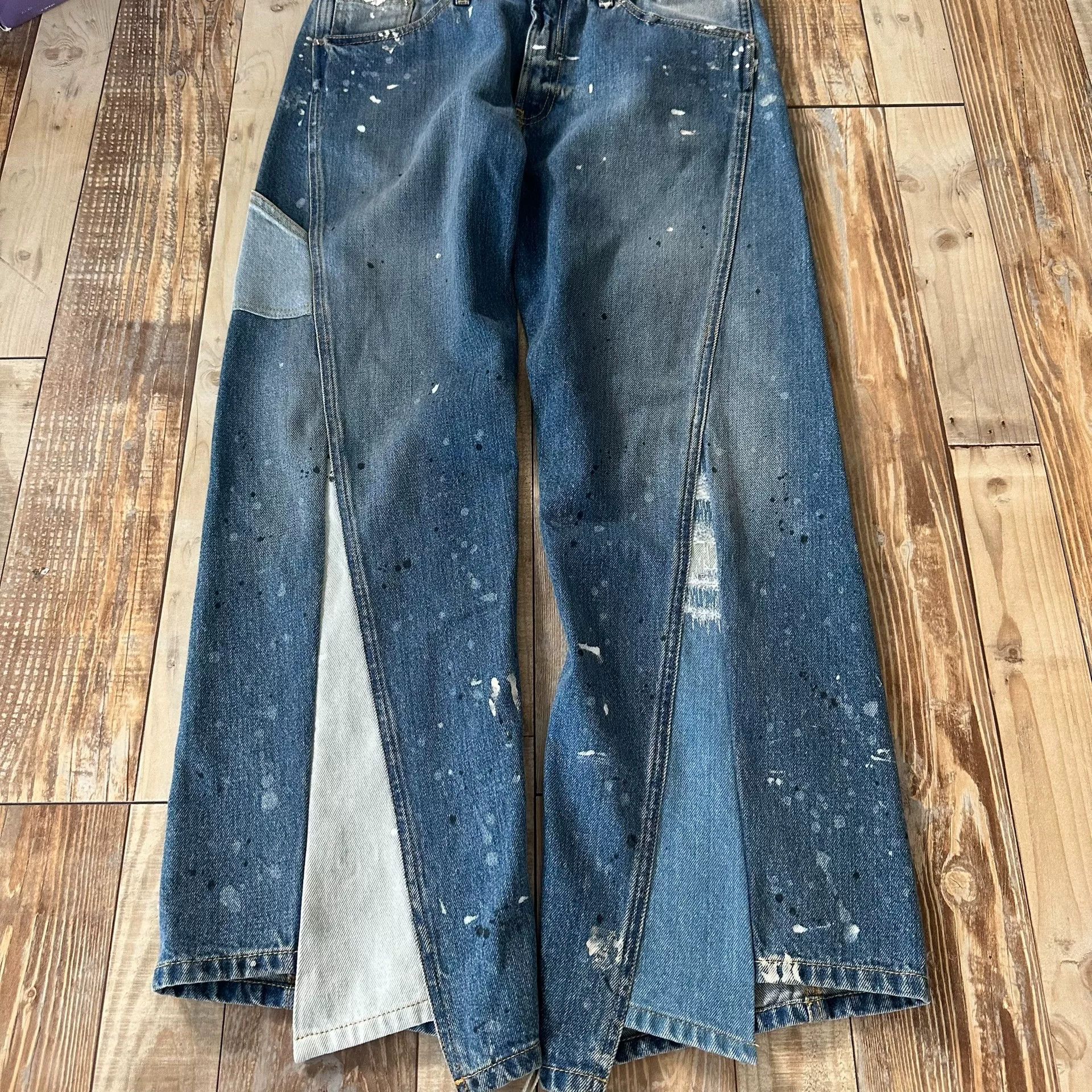 Gallery Dept. LANVIN x Gallery Dept Blue Spliced Splatter Jeans Size US 38 / EU 54 - 7 Thumbnail