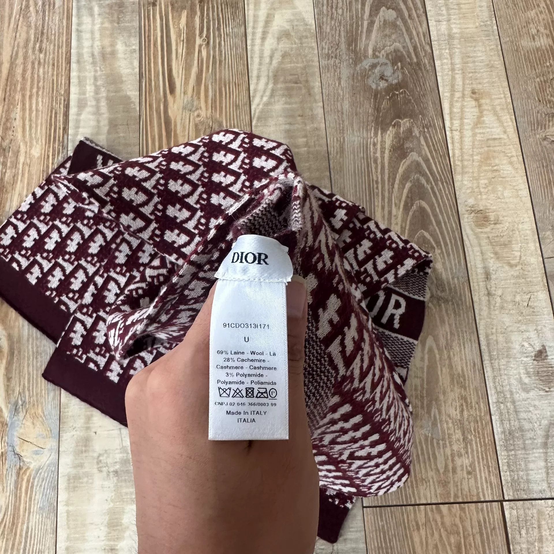 Dior Dior Red Knitted Cashmere Scarf Size ONE SIZE - 6 Thumbnail