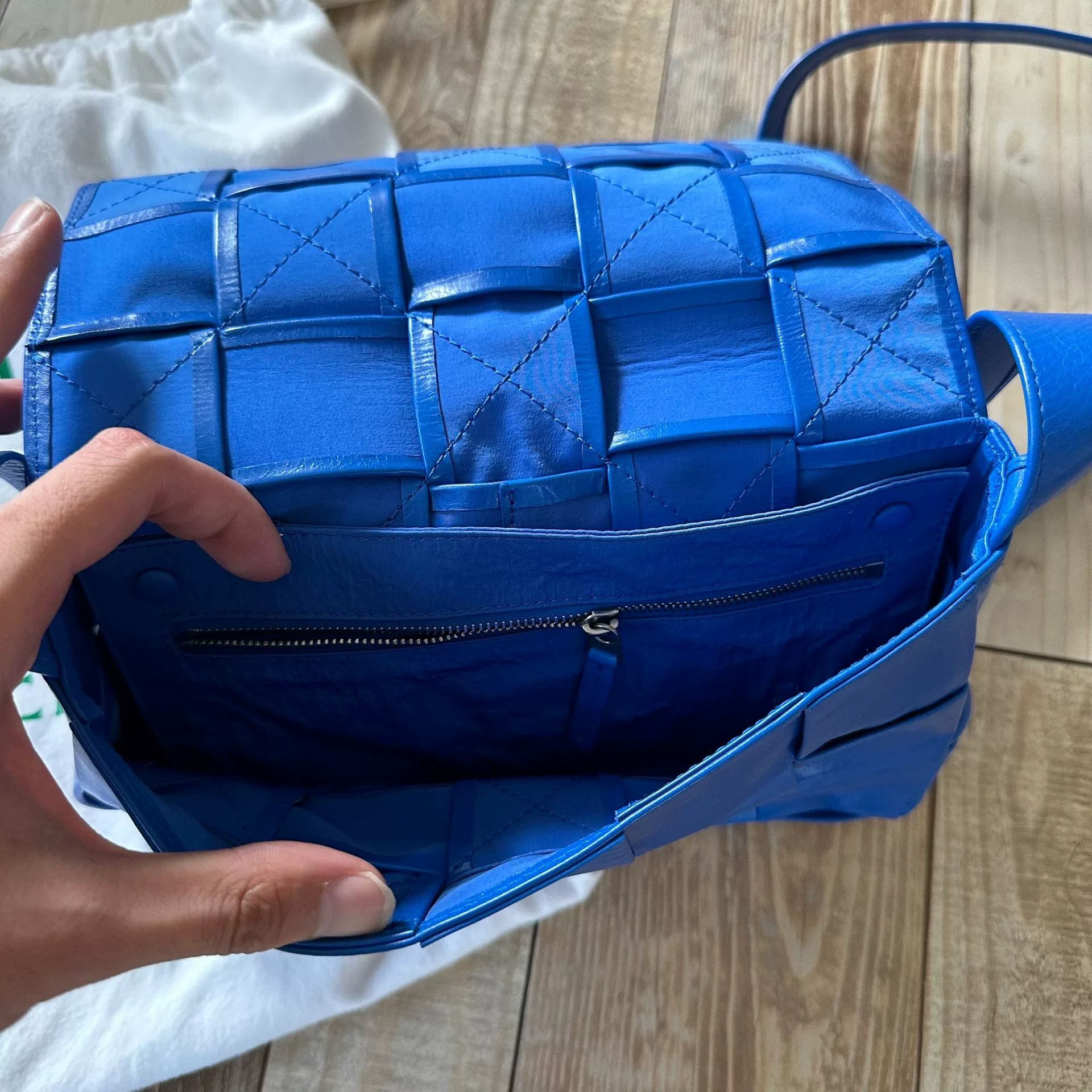 Bottega Veneta Bottega Veneta Blue Woven Crossbody Bag Size ONE SIZE - 5 Thumbnail