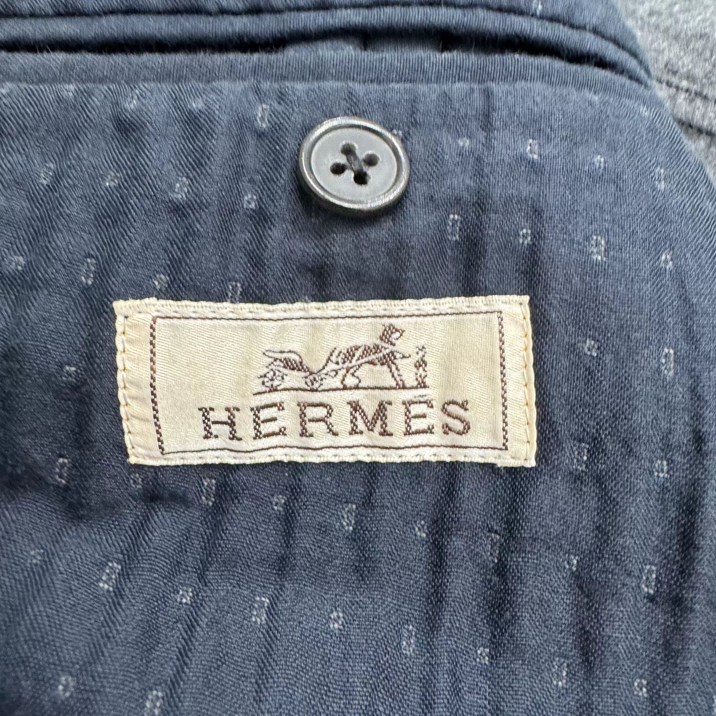 Hermes Hermes Embossed Stripe Wool Blazer Size US M / EU 48-50 / 2 - 5 Thumbnail