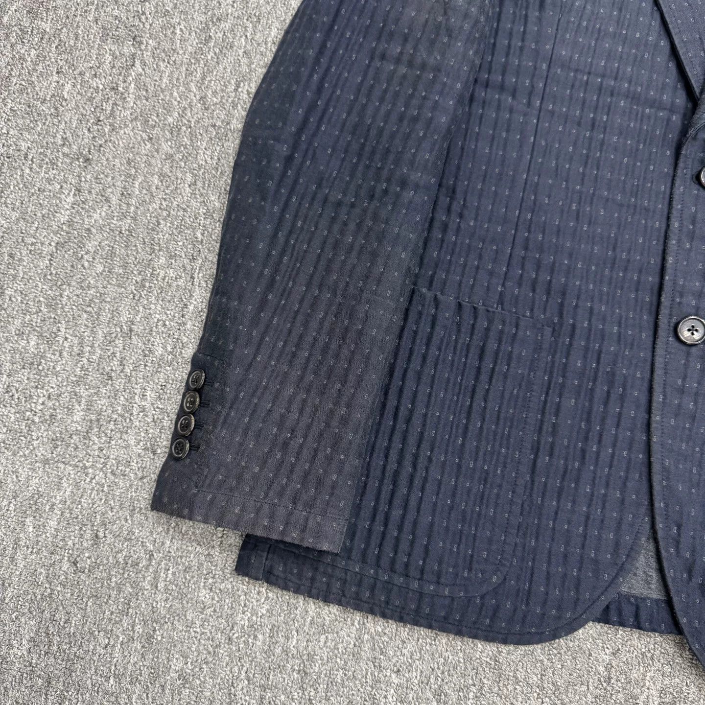 Hermes Hermes Embossed Stripe Wool Blazer Size US M / EU 48-50 / 2 - 2 Thumbnail