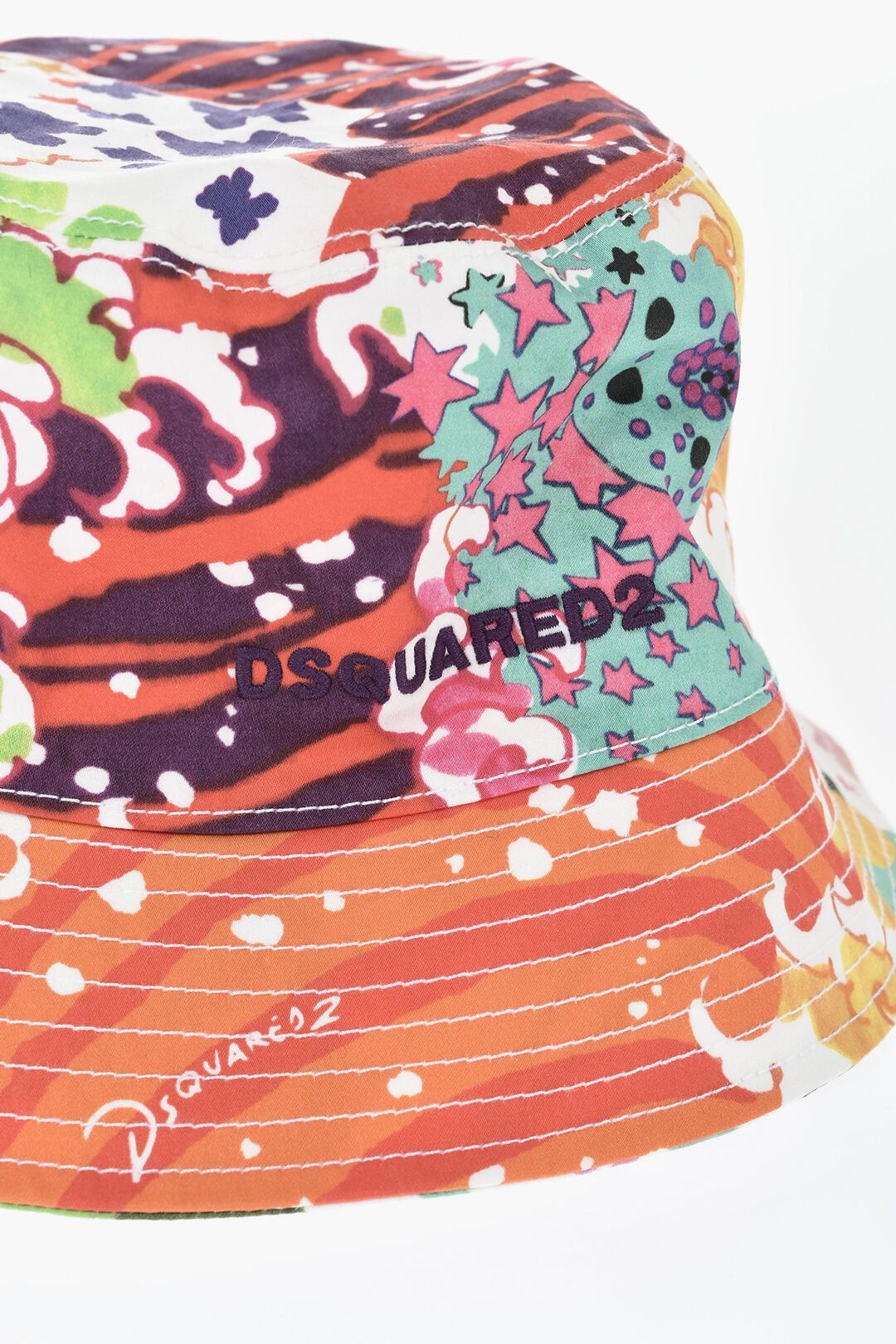 Dsquared2 Patterned Bucket Hat with Embroidered Logo Size ONE SIZE - 2 Thumbnail