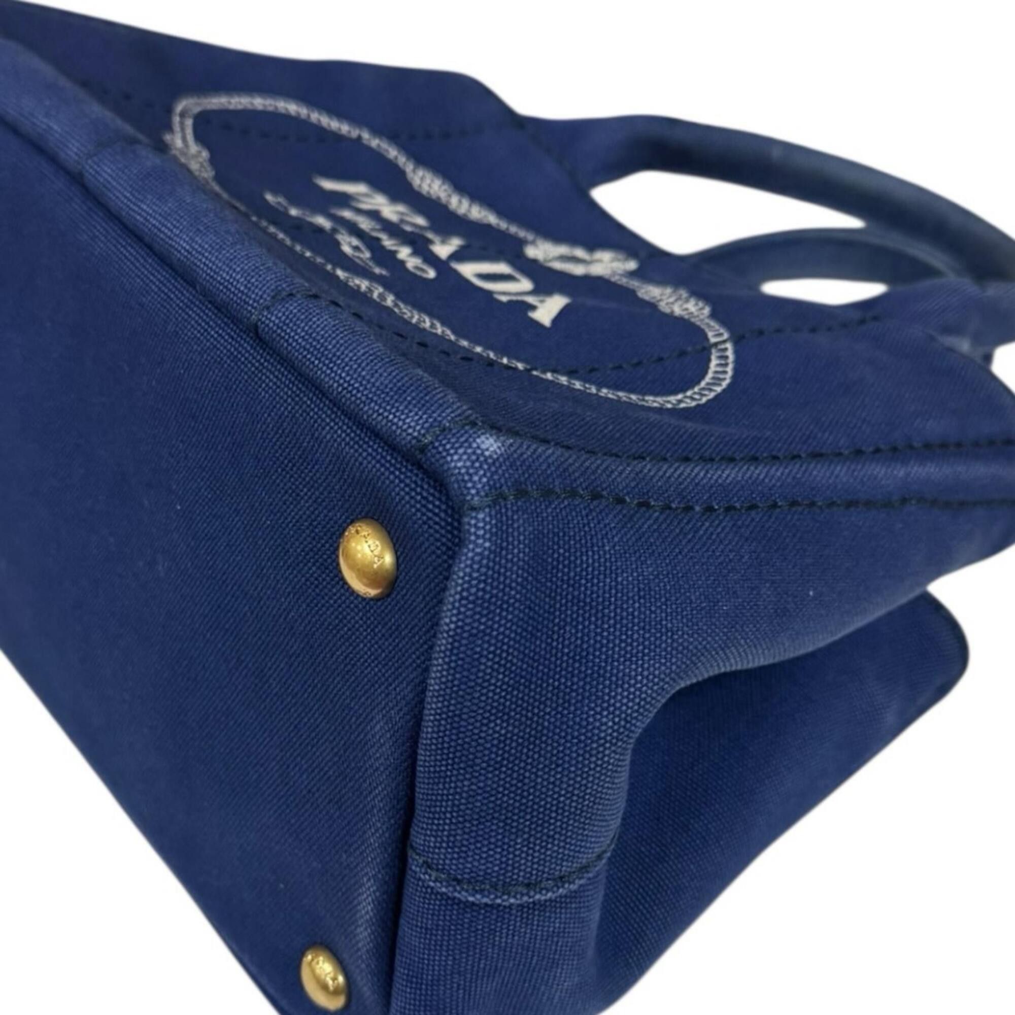 Prada Prada Canapa Tote SS Shoulder Bag, Canvas 1BG439 Blue, Women's, Used, 2-way Size ONE SIZE - 12 Thumbnail