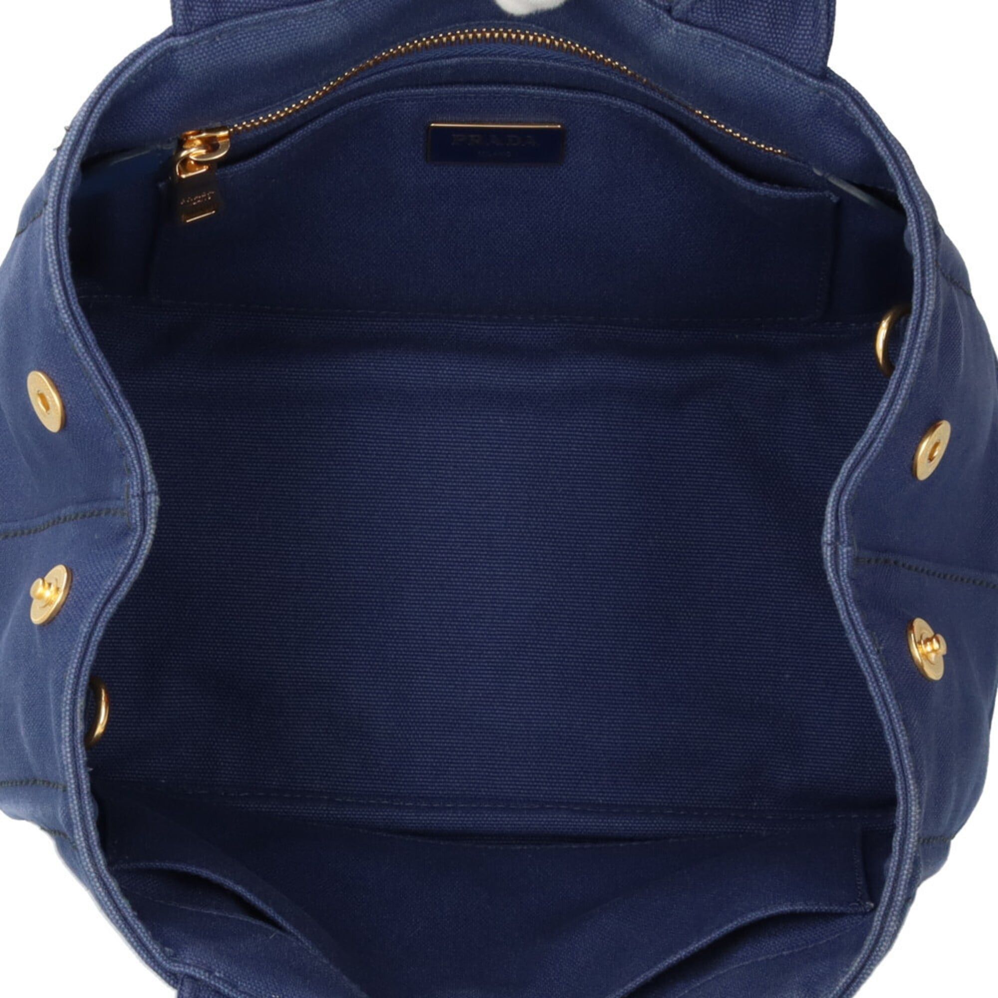 Prada Prada Canapa Tote SS Shoulder Bag, Canvas 1BG439 Blue, Women's, Used, 2-way Size ONE SIZE - 6 Thumbnail