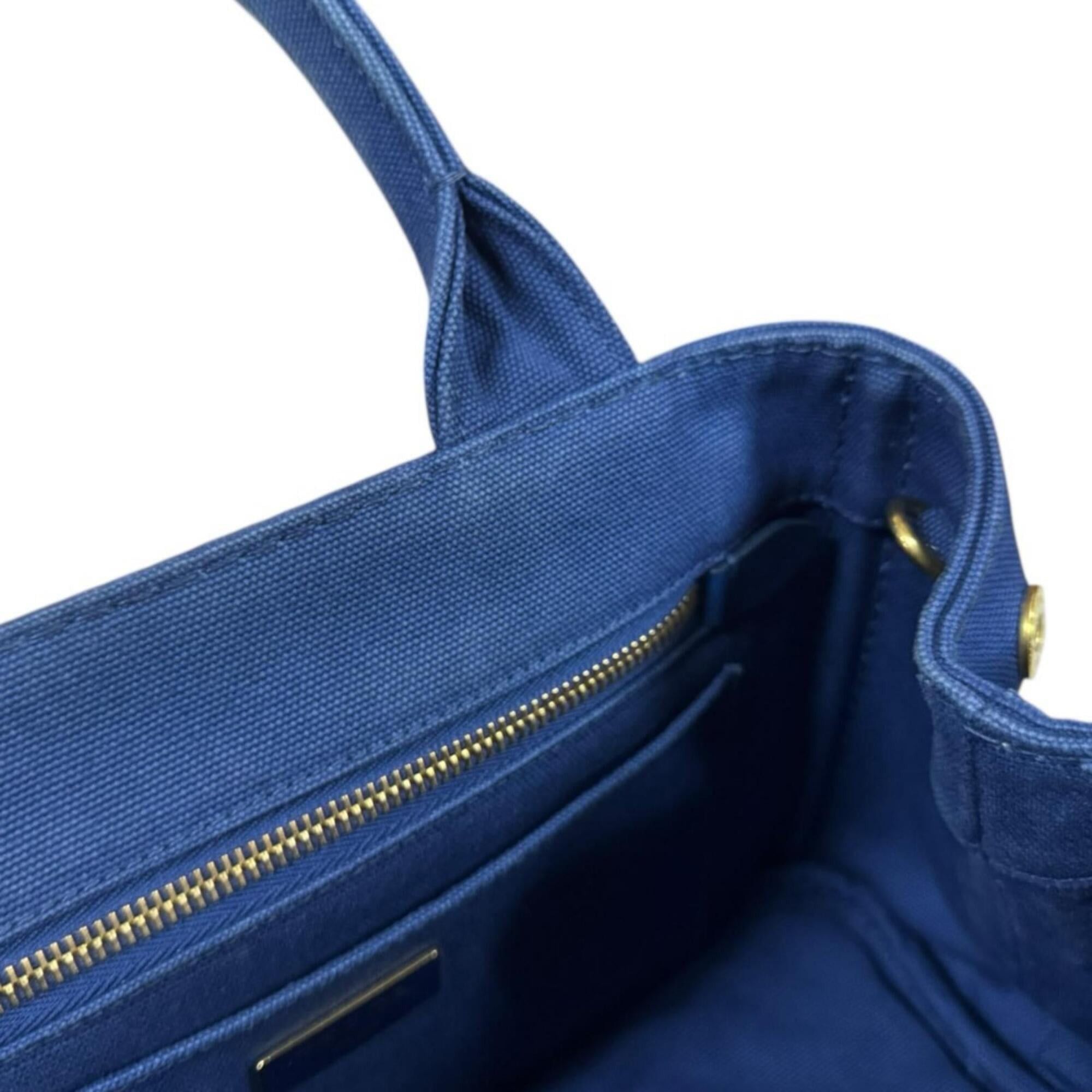 Prada Prada Canapa Tote SS Shoulder Bag, Canvas 1BG439 Blue, Women's, Used, 2-way Size ONE SIZE - 7 Thumbnail