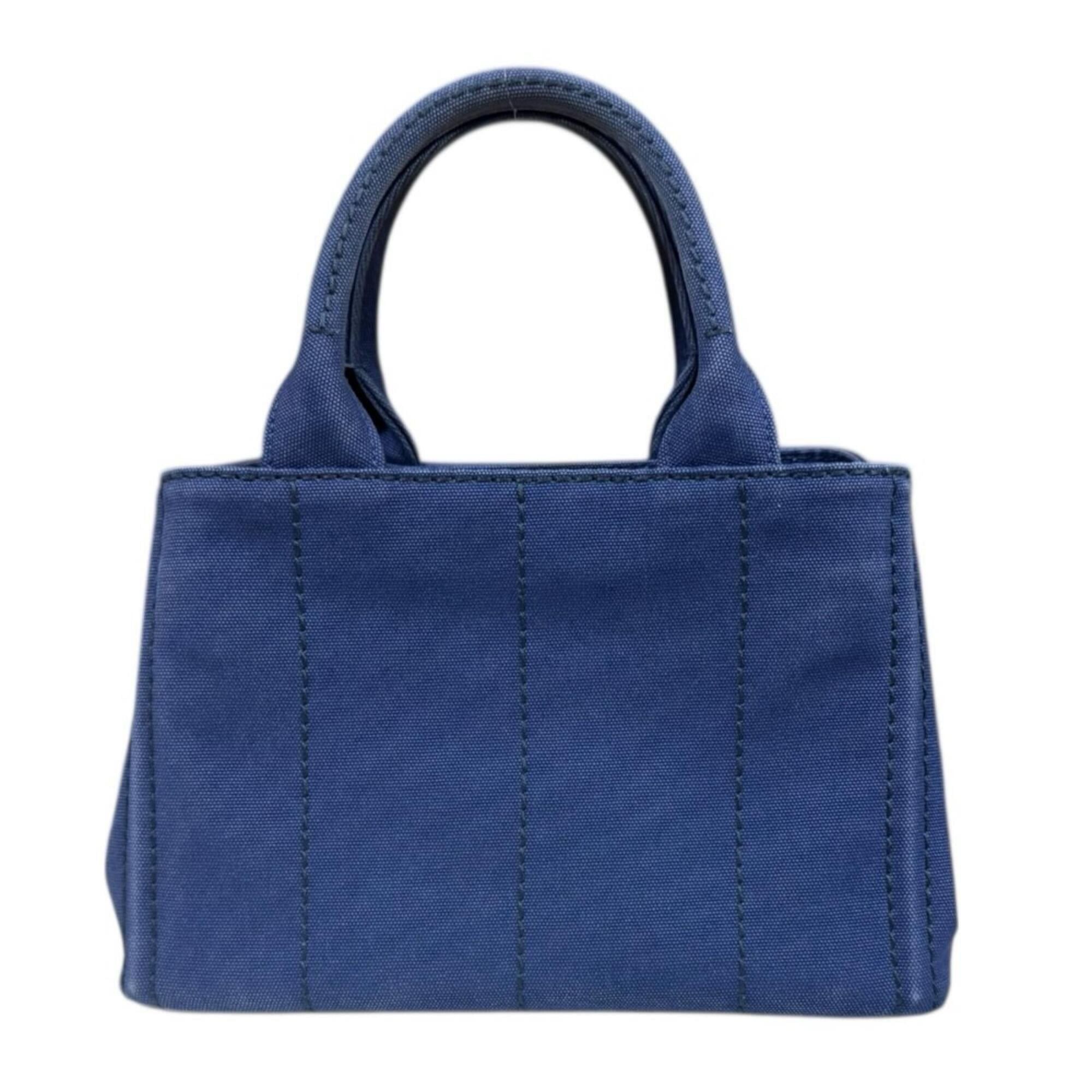 Prada Prada Canapa Tote SS Shoulder Bag, Canvas 1BG439 Blue, Women's, Used, 2-way Size ONE SIZE - 3 Thumbnail