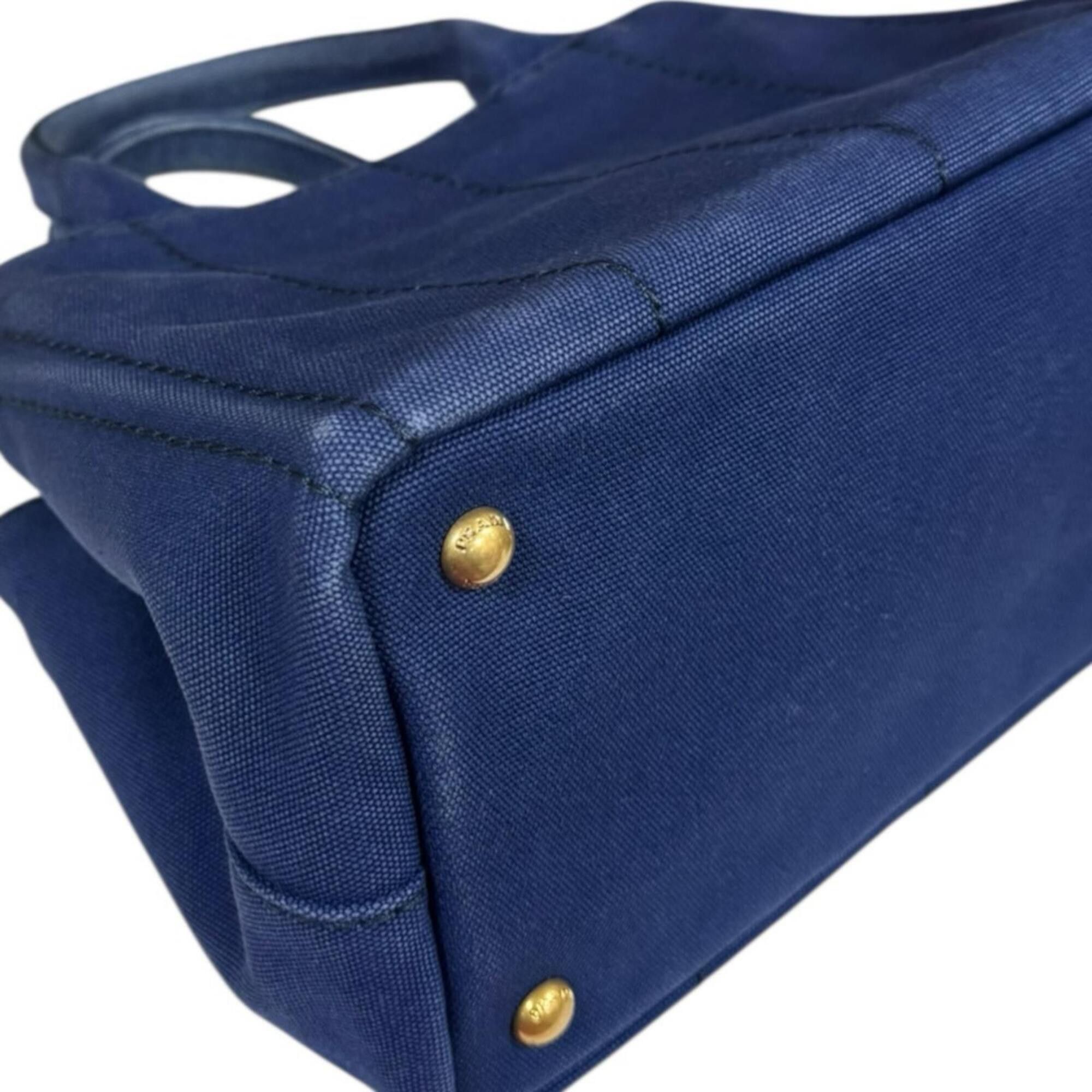 Prada Prada Canapa Tote SS Shoulder Bag, Canvas 1BG439 Blue, Women's, Used, 2-way Size ONE SIZE - 14 Thumbnail