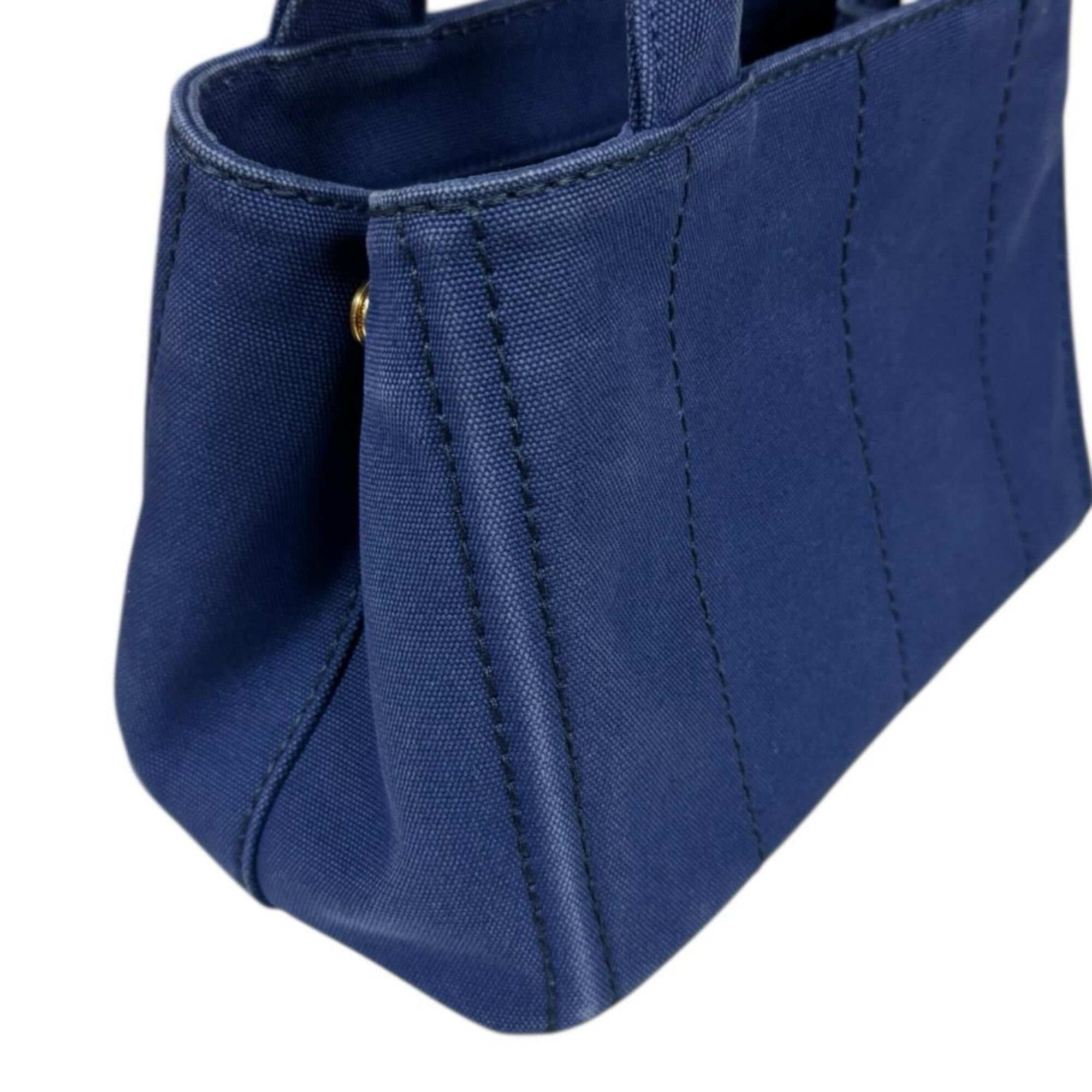 Prada Prada Canapa Tote SS Shoulder Bag, Canvas 1BG439 Blue, Women's, Used, 2-way Size ONE SIZE - 11 Thumbnail
