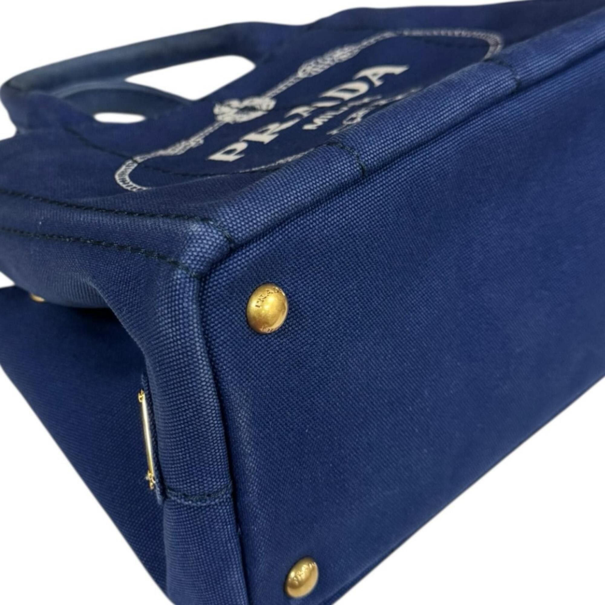 Prada Prada Canapa Tote SS Shoulder Bag, Canvas 1BG439 Blue, Women's, Used, 2-way Size ONE SIZE - 13 Thumbnail