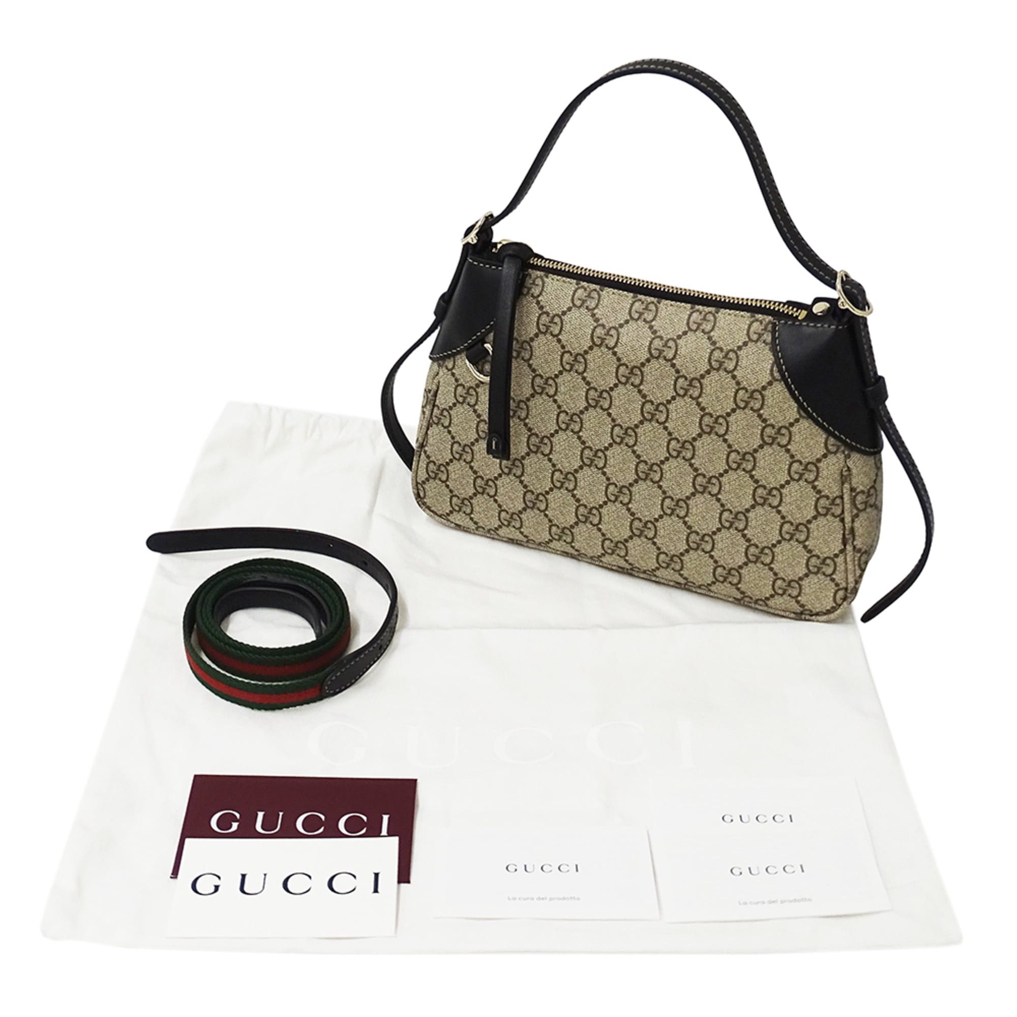 Gucci Gucci Women's Handbag, Brand Handbag/Shoulder Bag, 2-way, GG Emblem, Beige/Black, 815218, Handbag/Pouch/Mini Bag Size ONE SIZE - 8 Thumbnail