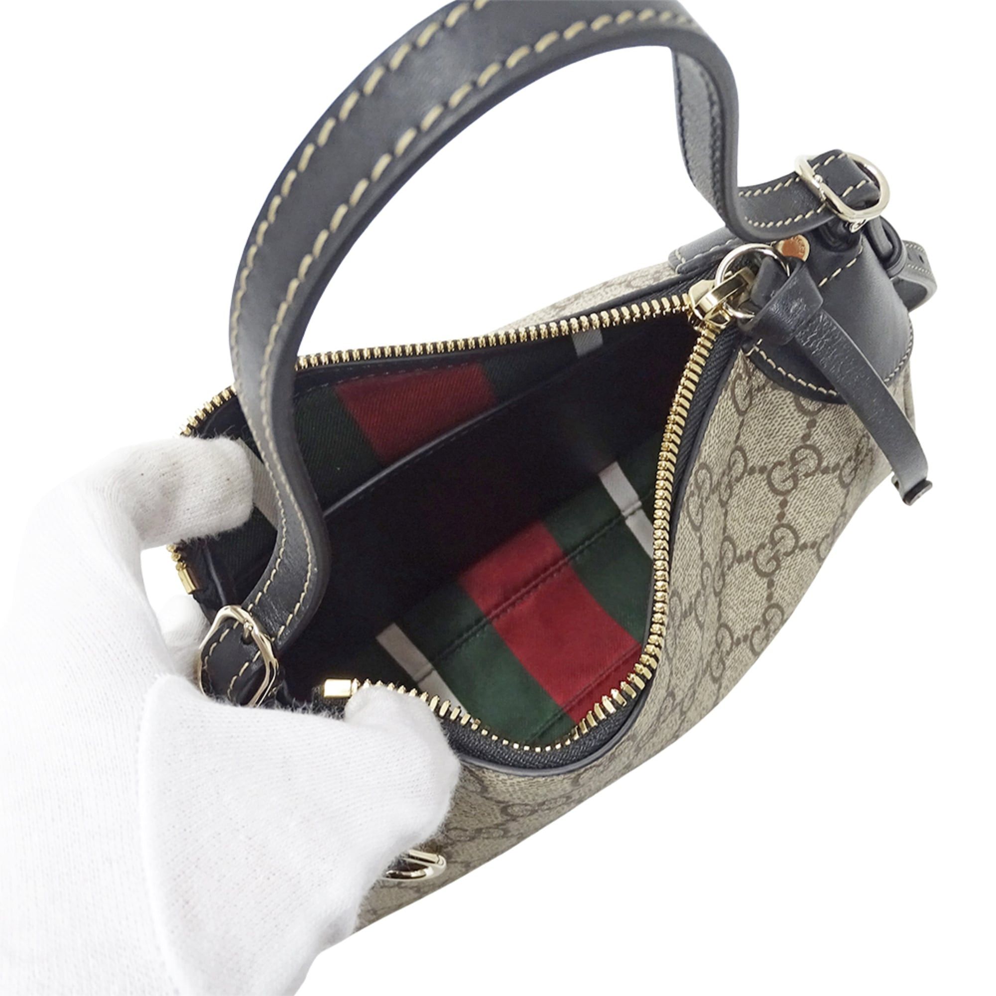 Gucci Gucci Women's Handbag, Brand Handbag/Shoulder Bag, 2-way, GG Emblem, Beige/Black, 815218, Handbag/Pouch/Mini Bag Size ONE SIZE - 5 Thumbnail