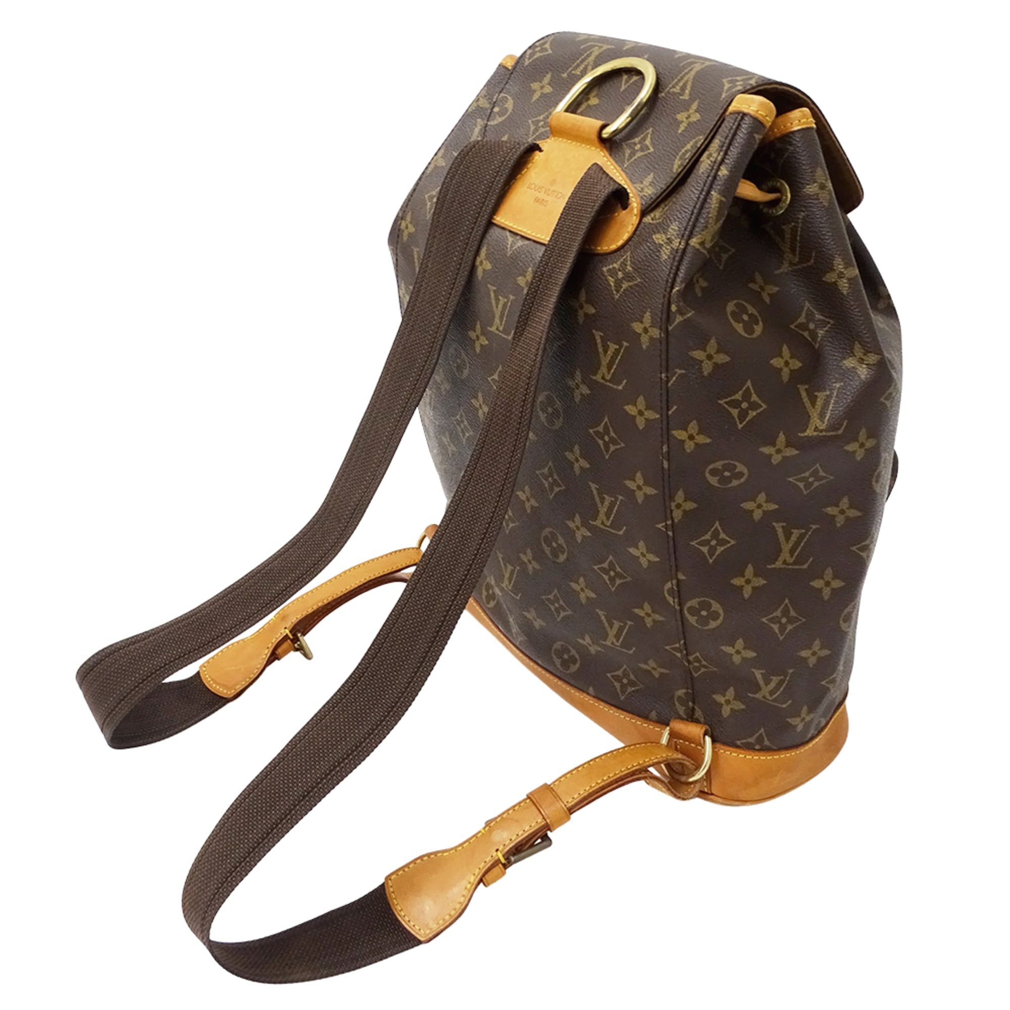 Louis Vuitton Louis Vuitton handbag, Monogram, women's/men's, brand backpack, Montsouris GM M51135, brown Size ONE SIZE - 4 Thumbnail