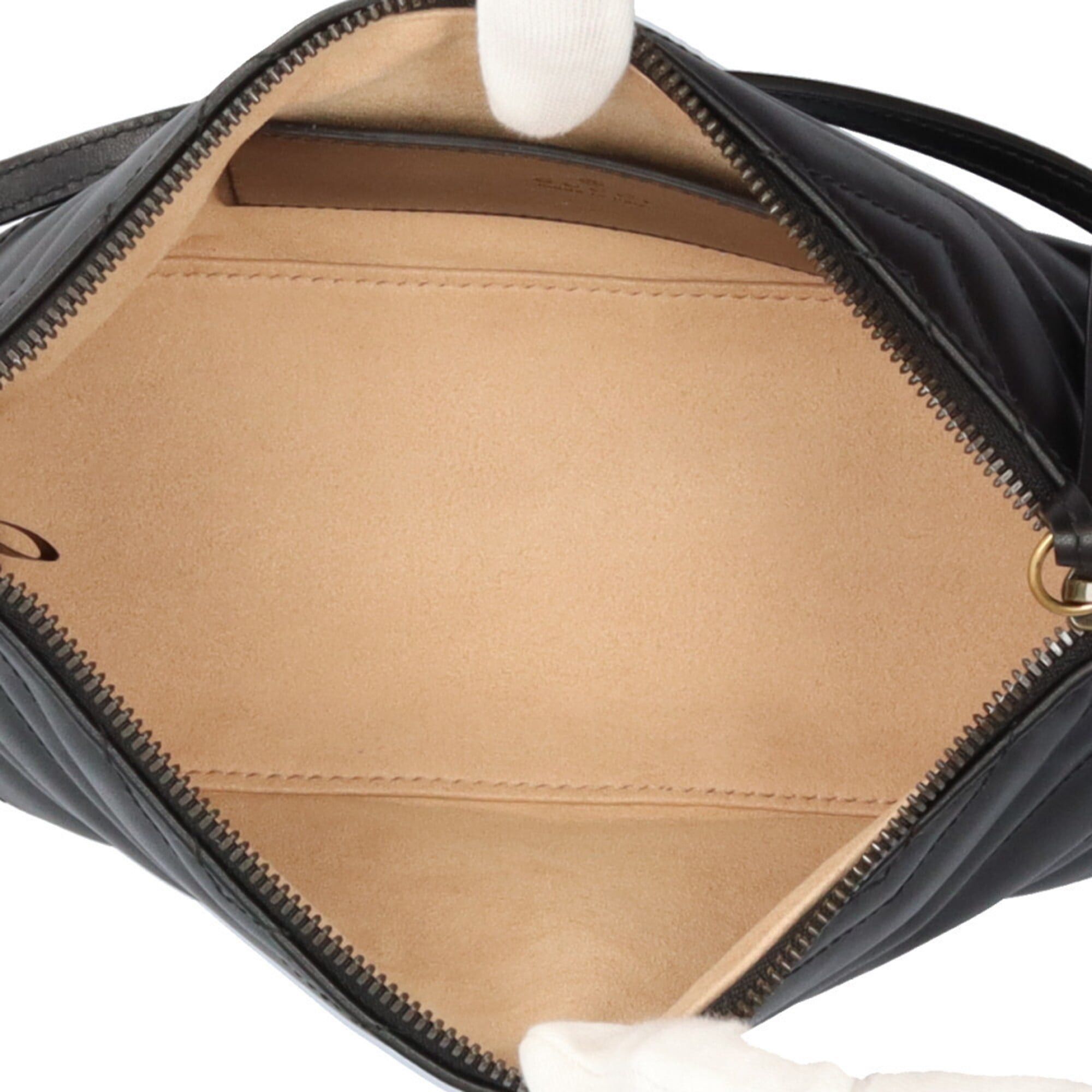 Gucci Gucci GG Marmont handbag, leather, 739166, black, women's, pre-owned. Size ONE SIZE - 6 Thumbnail