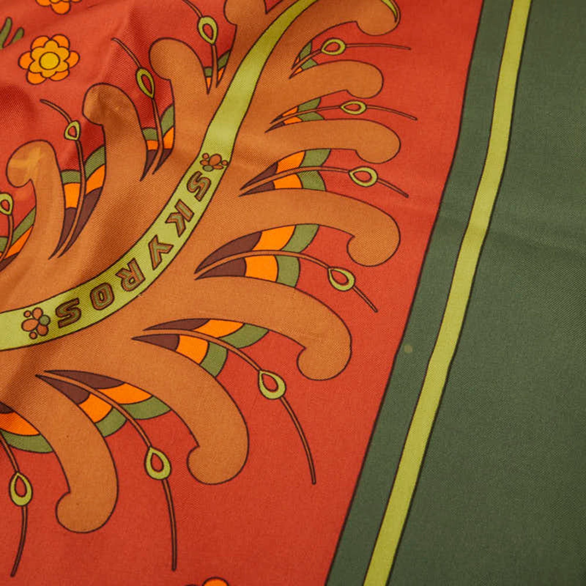 Hermes Hermes Carre 90 SKYROS Bird Peacock Scarf Muffler Green Multicolor Women's HERMES Size ONE SIZE - 5 Thumbnail