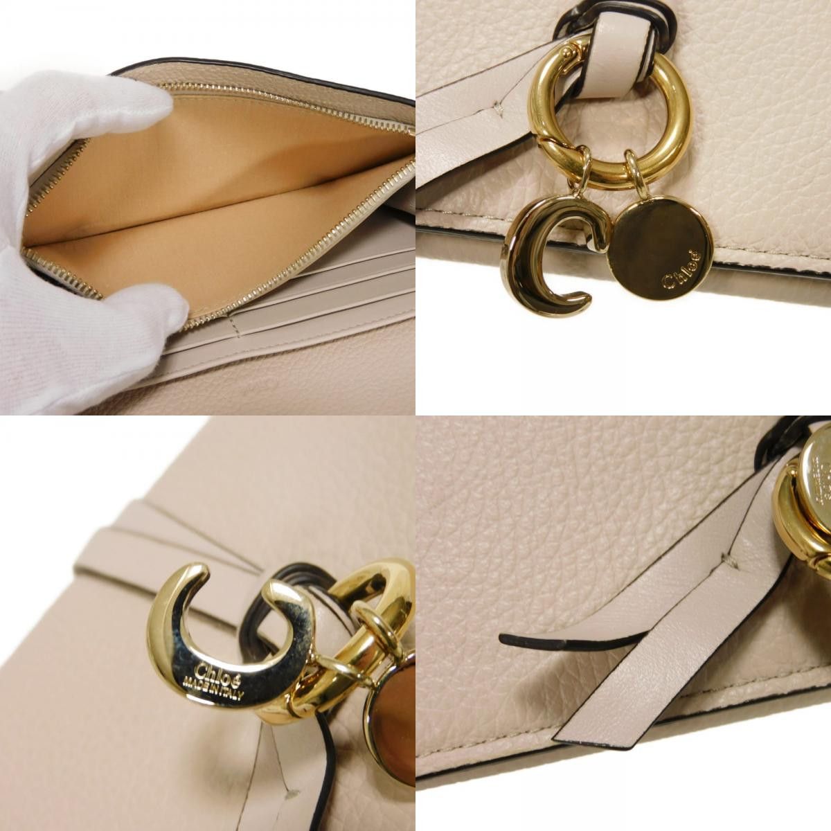 Chloe Chloe Chloe Alphabet Grained Calfskin Long Wallet Leather Long Wallet CHC21WP942F57084084 DUTY FREE for USA Size ONE SIZE - 17 Thumbnail