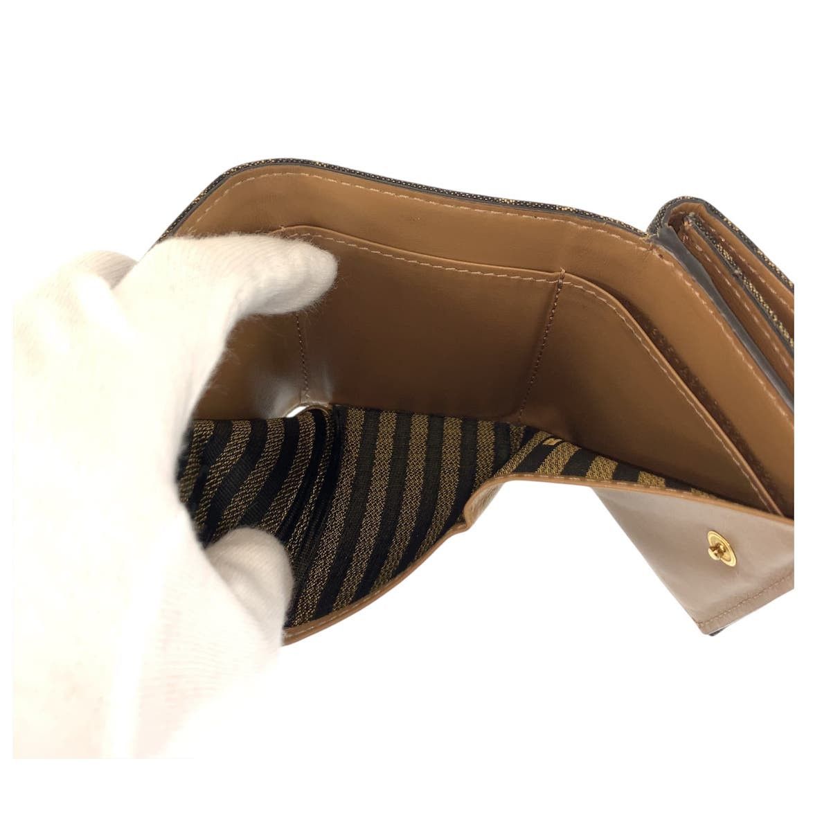 Fendi Fendi Fendi Baguette Micro Zucca Canvas Leather Wallet Textile Short Wallet 8M0395 DUTY FREE for USA Size ONE SIZE - 5 Thumbnail