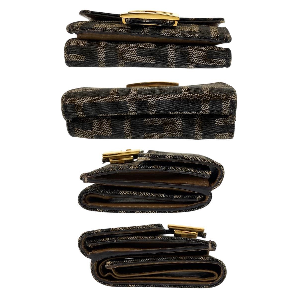 Fendi Fendi Fendi Baguette Micro Zucca Canvas Leather Wallet Textile Short Wallet 8M0395 DUTY FREE for USA Size ONE SIZE - 10 Thumbnail