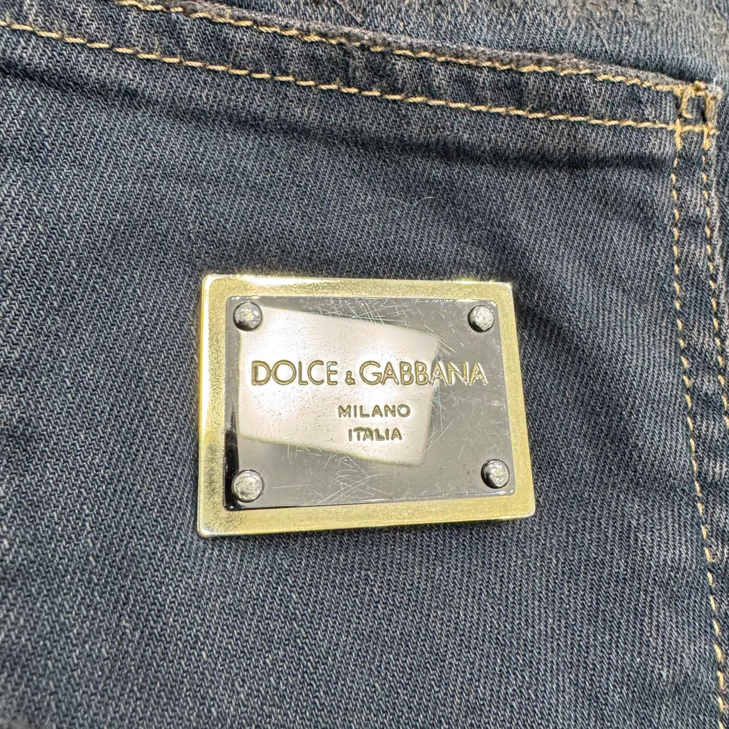 Dolce & Gabbana DG Patched Distressed Jeans Size US 27 - 7 Thumbnail