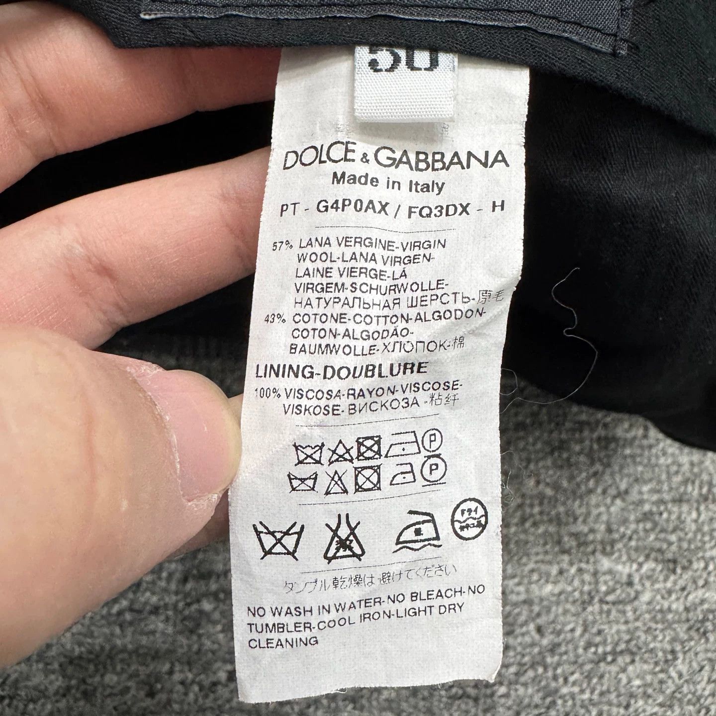 Dolce & Gabbana DG Check Wool Casual Pants Size US 34 / EU 50 - 3 Thumbnail