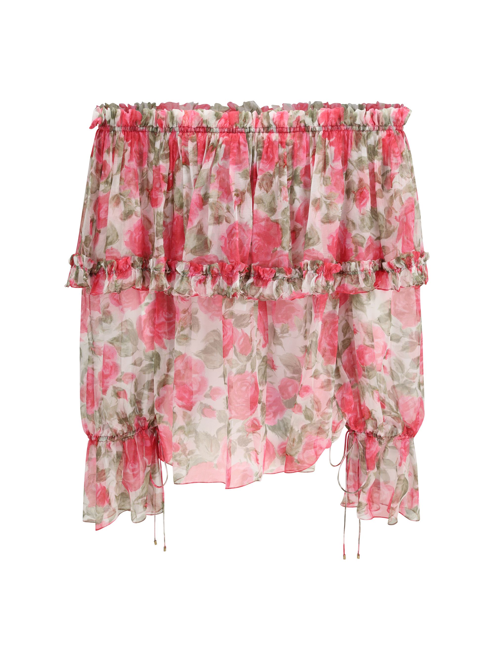Chloe Off-shoulder floral print silk Top Size M / US 6-8 / IT 42-44 - 2 Thumbnail