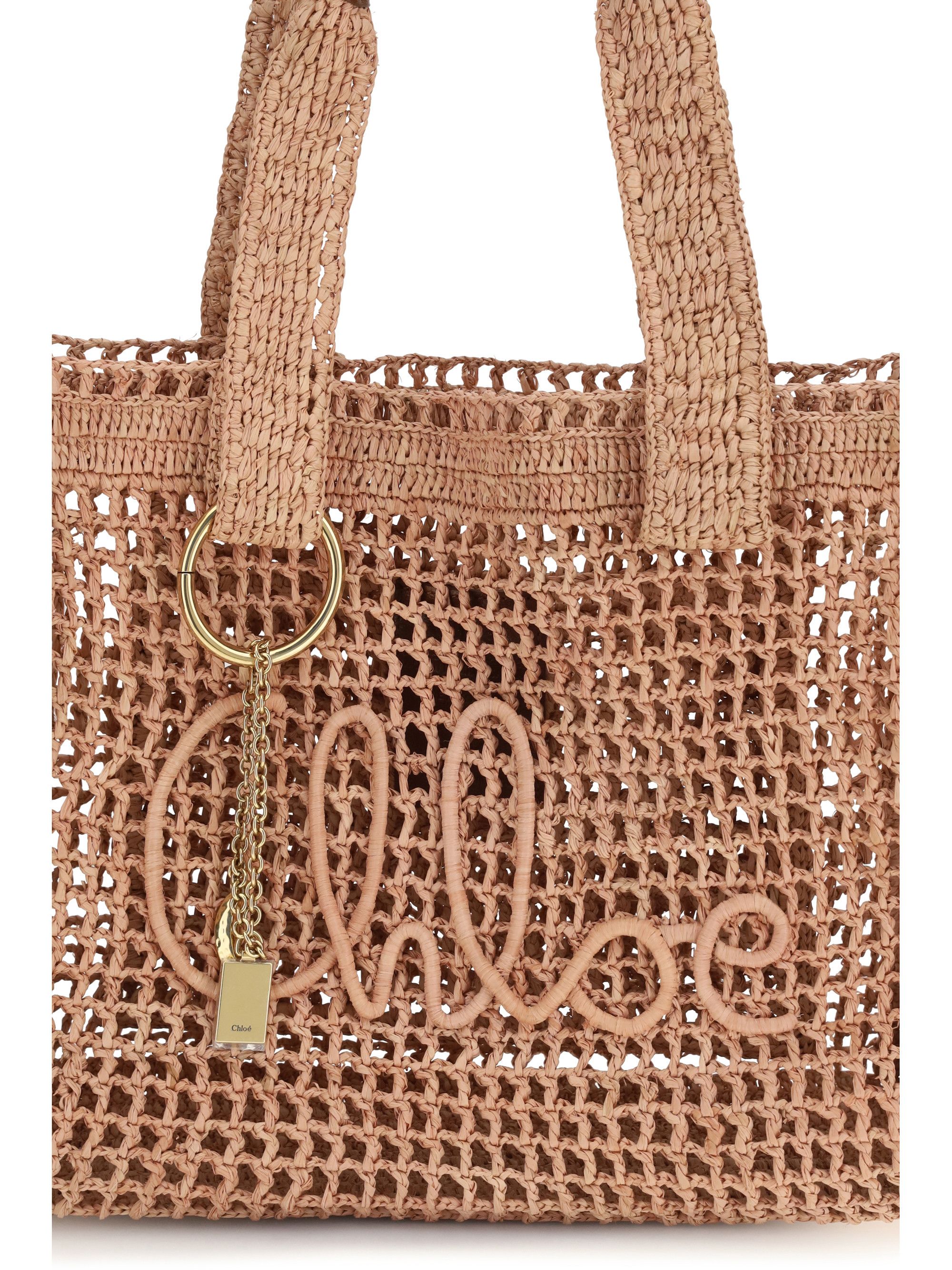 Chloe East-West Summer Banana raffia Tote Bag Size ONE SIZE - 4 Thumbnail