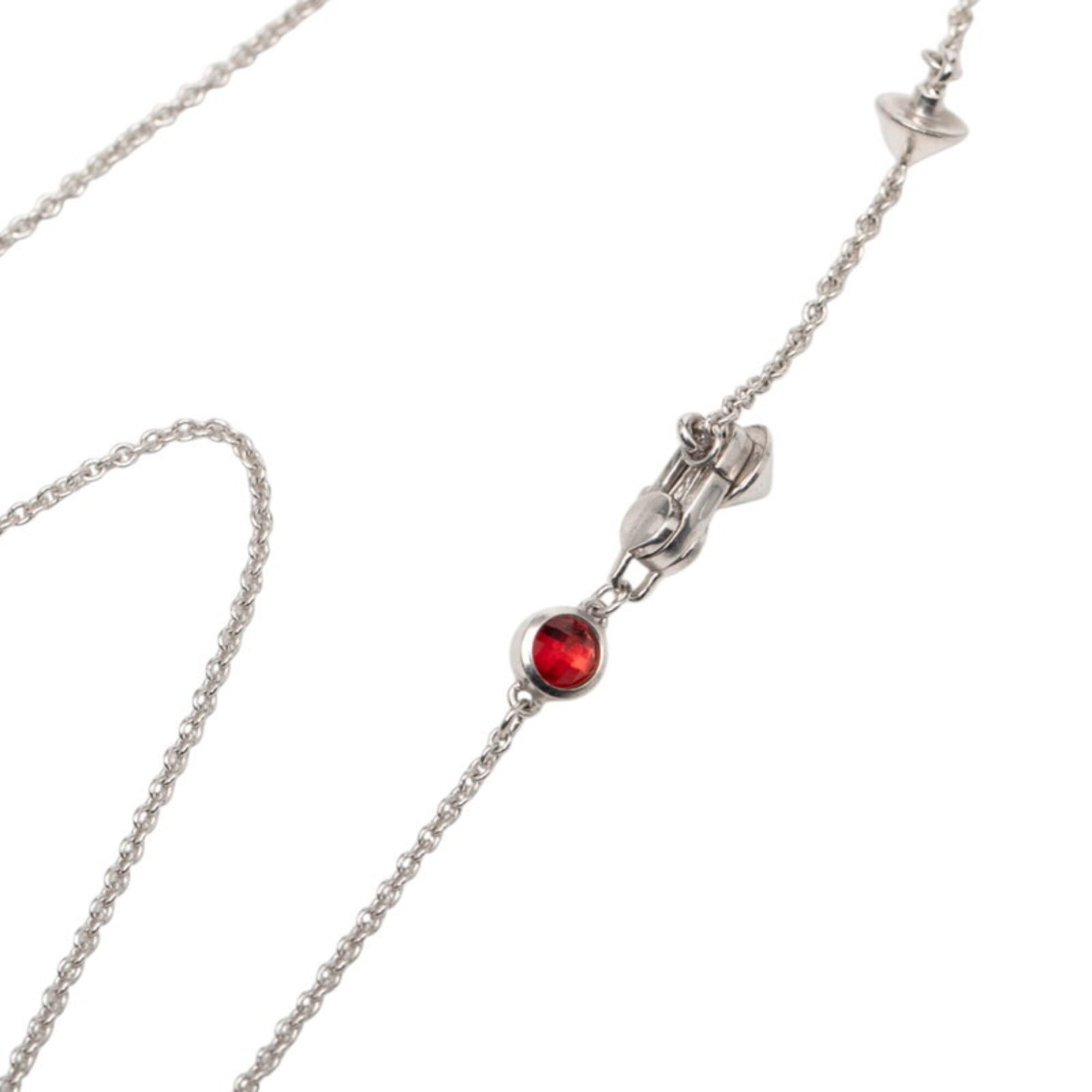 Gucci Gucci trademark drop pendant heart necklace 325871 08241 8166 silver red SV925 crystal women's GUCCI Size ONE SIZE - 4 Thumbnail