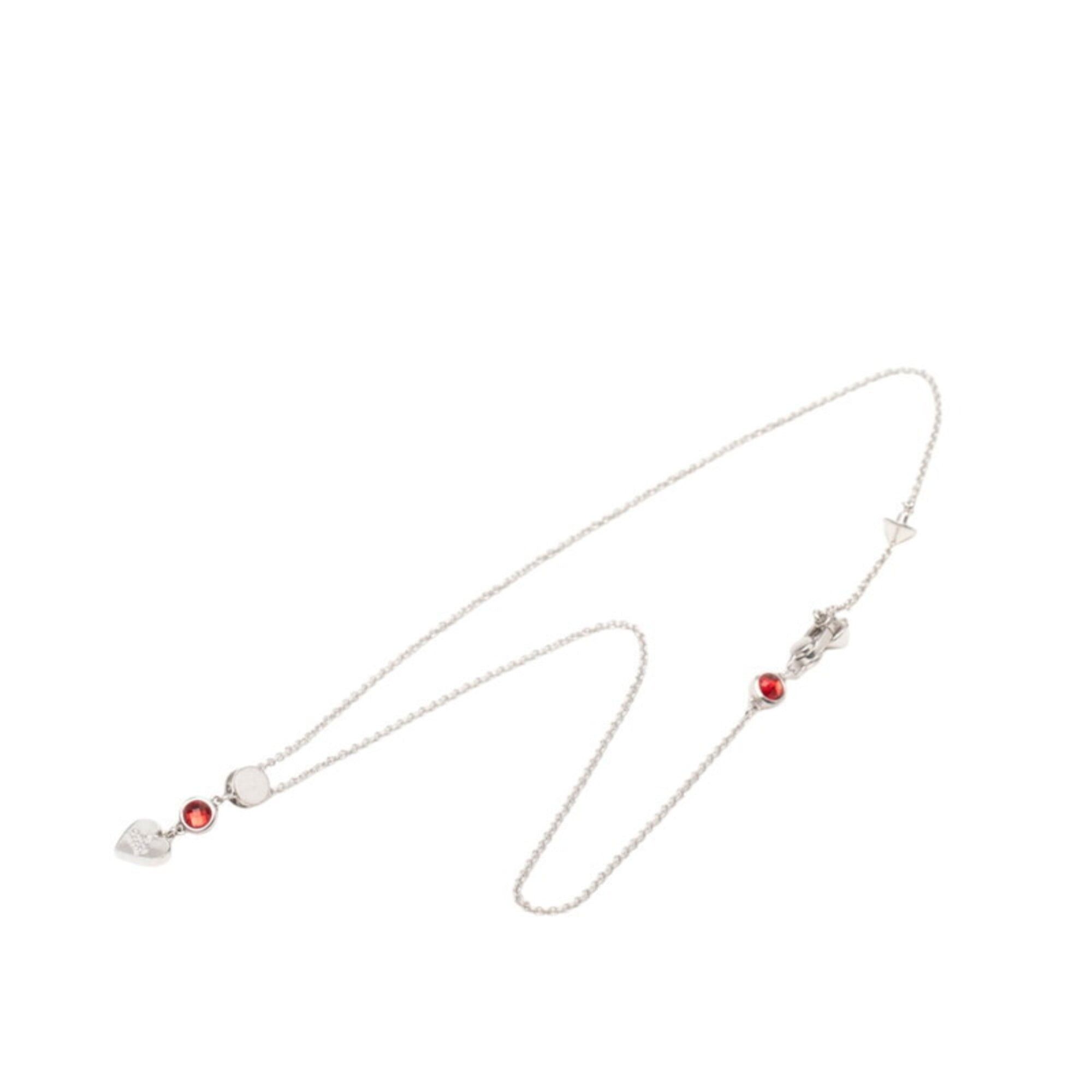 Gucci Gucci trademark drop pendant heart necklace 325871 08241 8166 silver red SV925 crystal women's GUCCI Size ONE SIZE - 3 Thumbnail