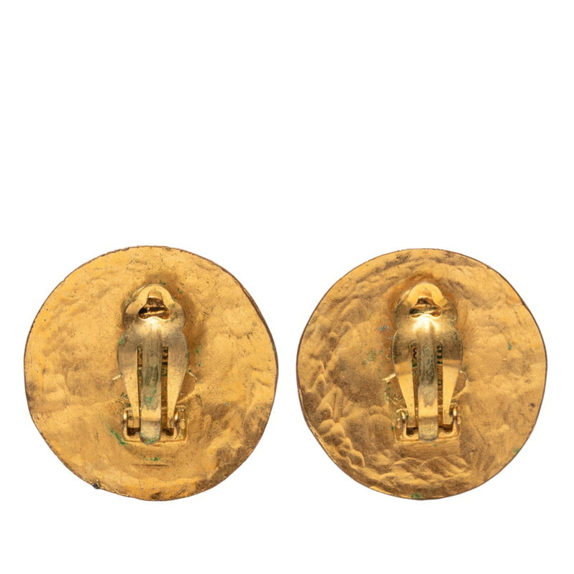 Chanel Chanel Vintage Coco Mark Circle Earrings, Gold Plated, Women's CHANEL Size ONE SIZE - 2 Thumbnail