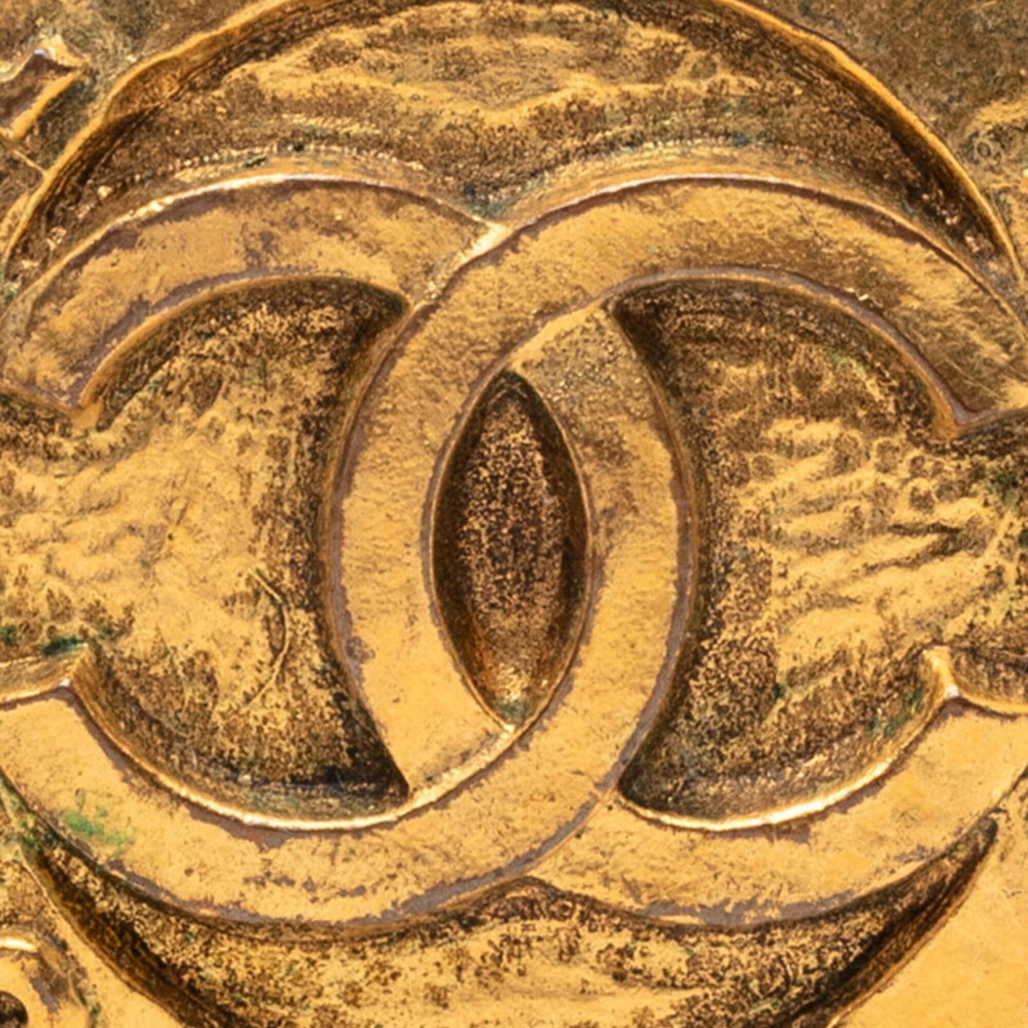 Chanel Chanel Vintage Coco Mark Circle Earrings, Gold Plated, Women's CHANEL Size ONE SIZE - 3 Thumbnail