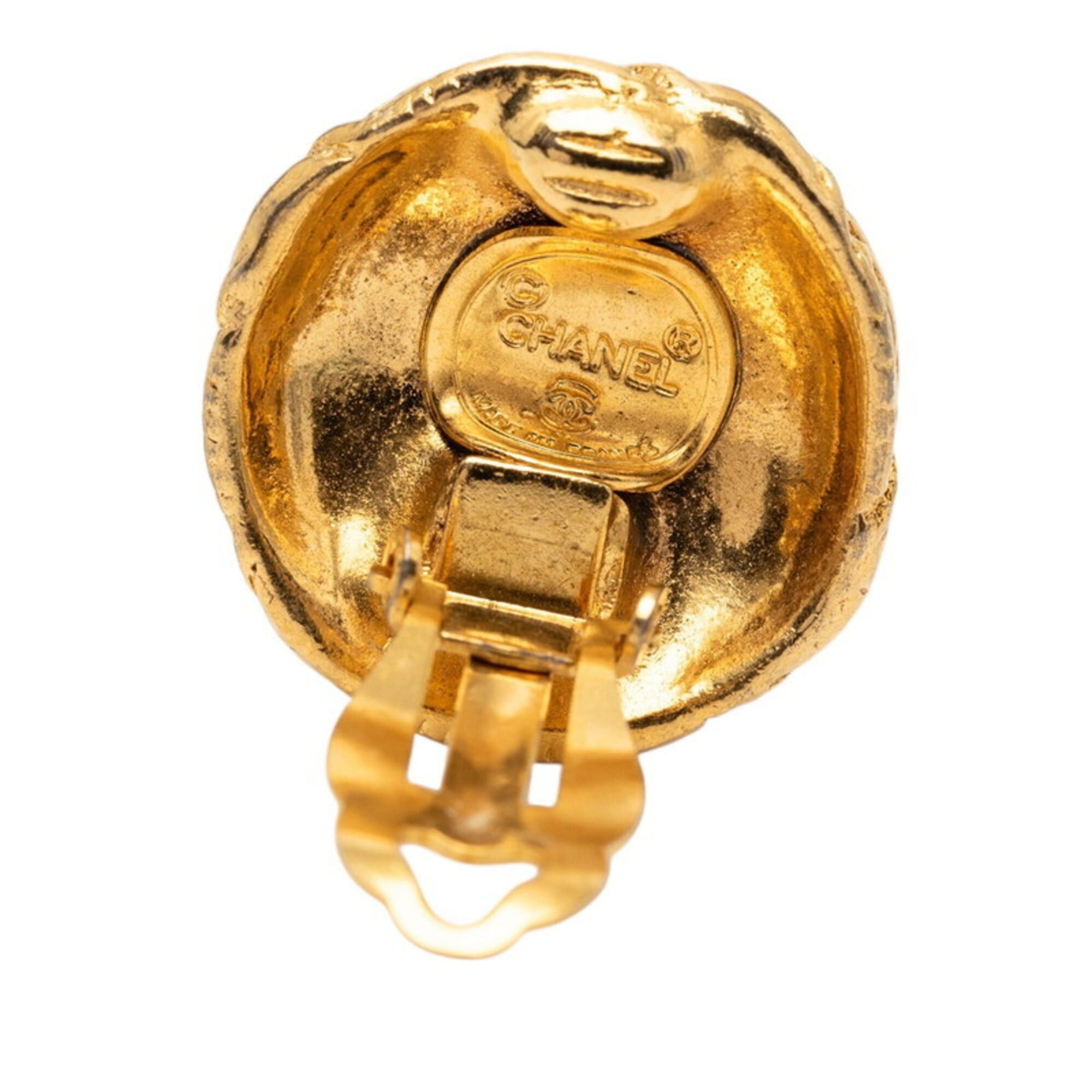 Chanel Chanel Vintage Coco Mark Earrings, Gold Plated, Women's CHANEL Size ONE SIZE - 3 Thumbnail