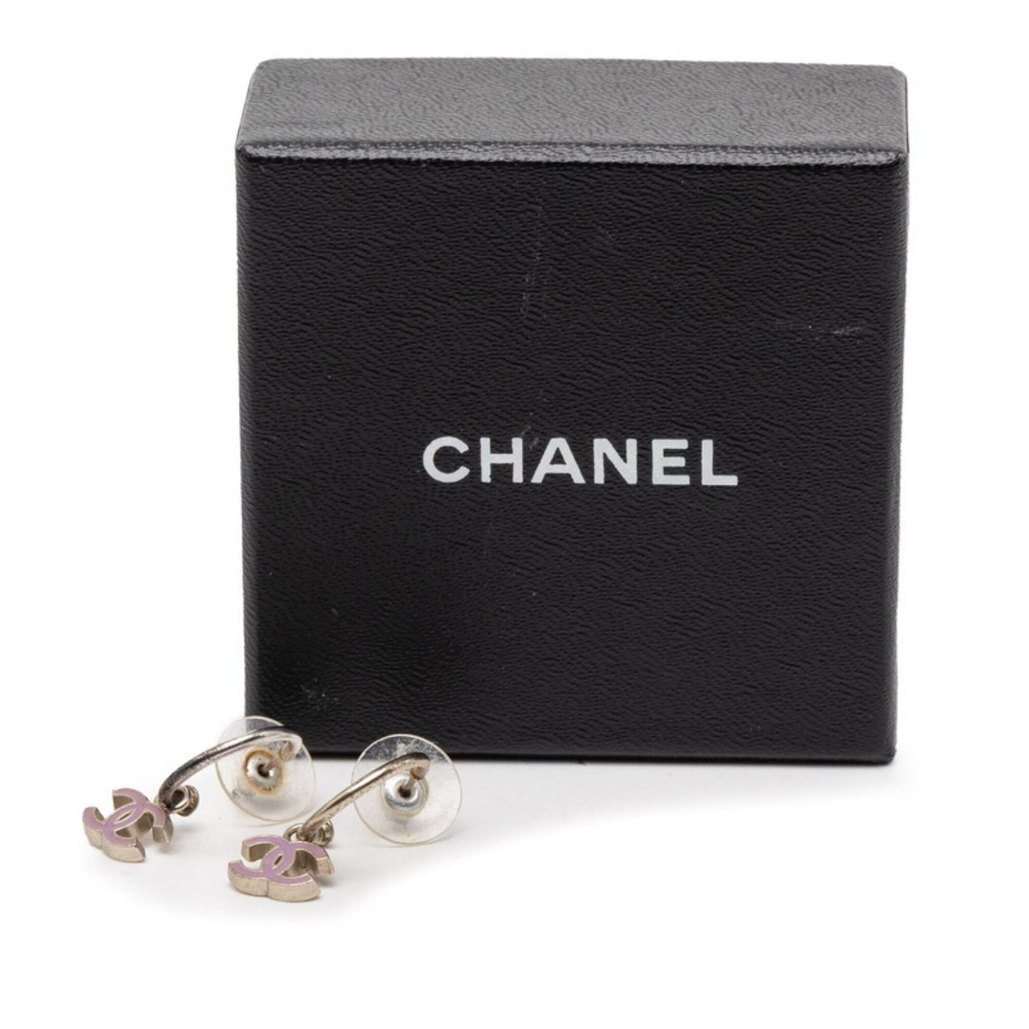 Chanel Chanel Coco Mark Earrings, Silver and Pink Metal, Women's CHANEL Size ONE SIZE - 6 Thumbnail