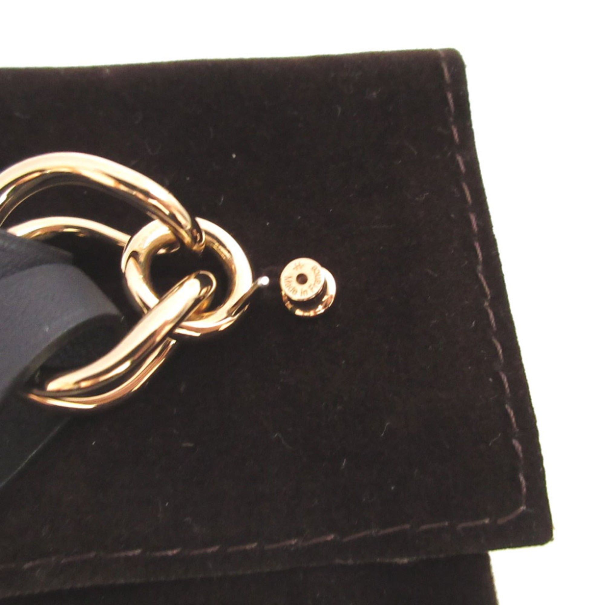 Hermes Like New Hermes Villevolte GM Leather Blue Indigo Earrings 0212HERMES Size ONE SIZE - 4 Thumbnail