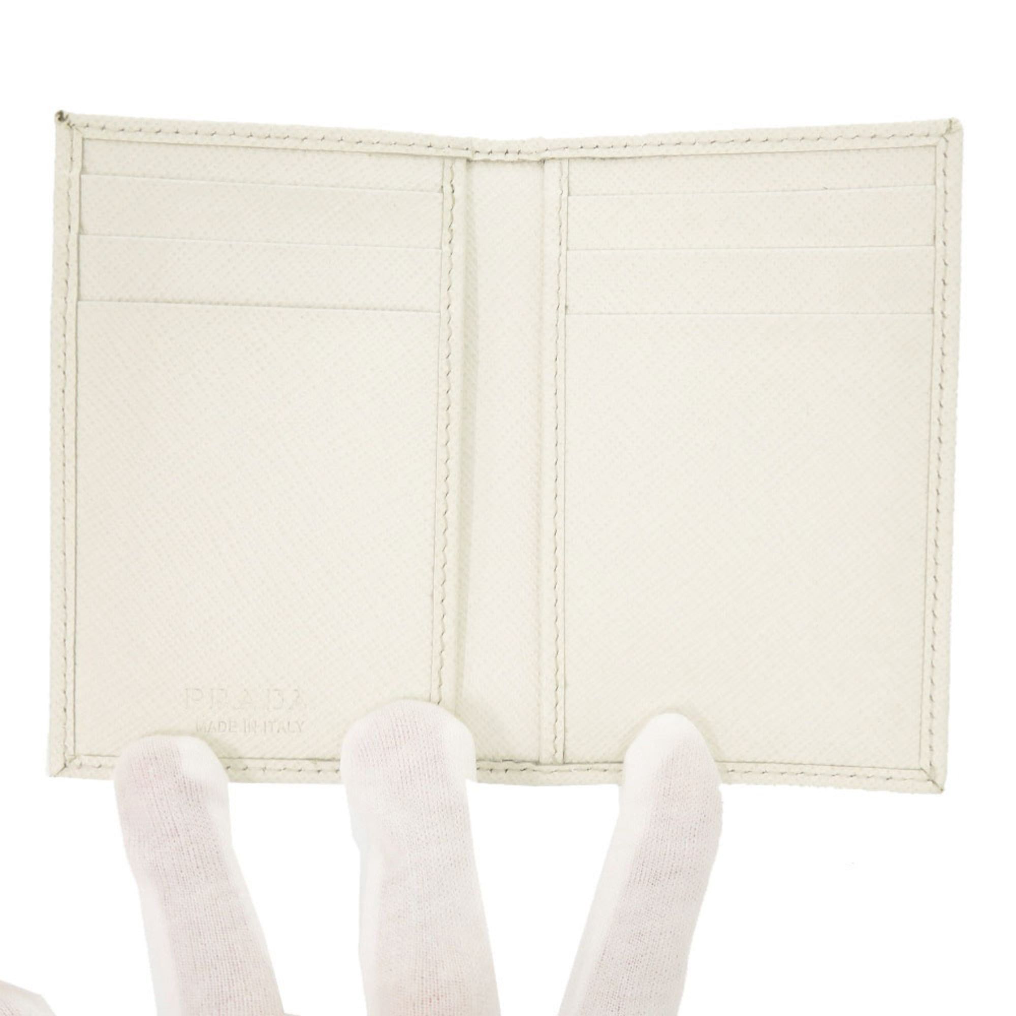 Prada Excellent condition Prada Saffiano Triangle White Business Card Holder/Card Case 1677PRADA Size ONE SIZE - 5 Thumbnail