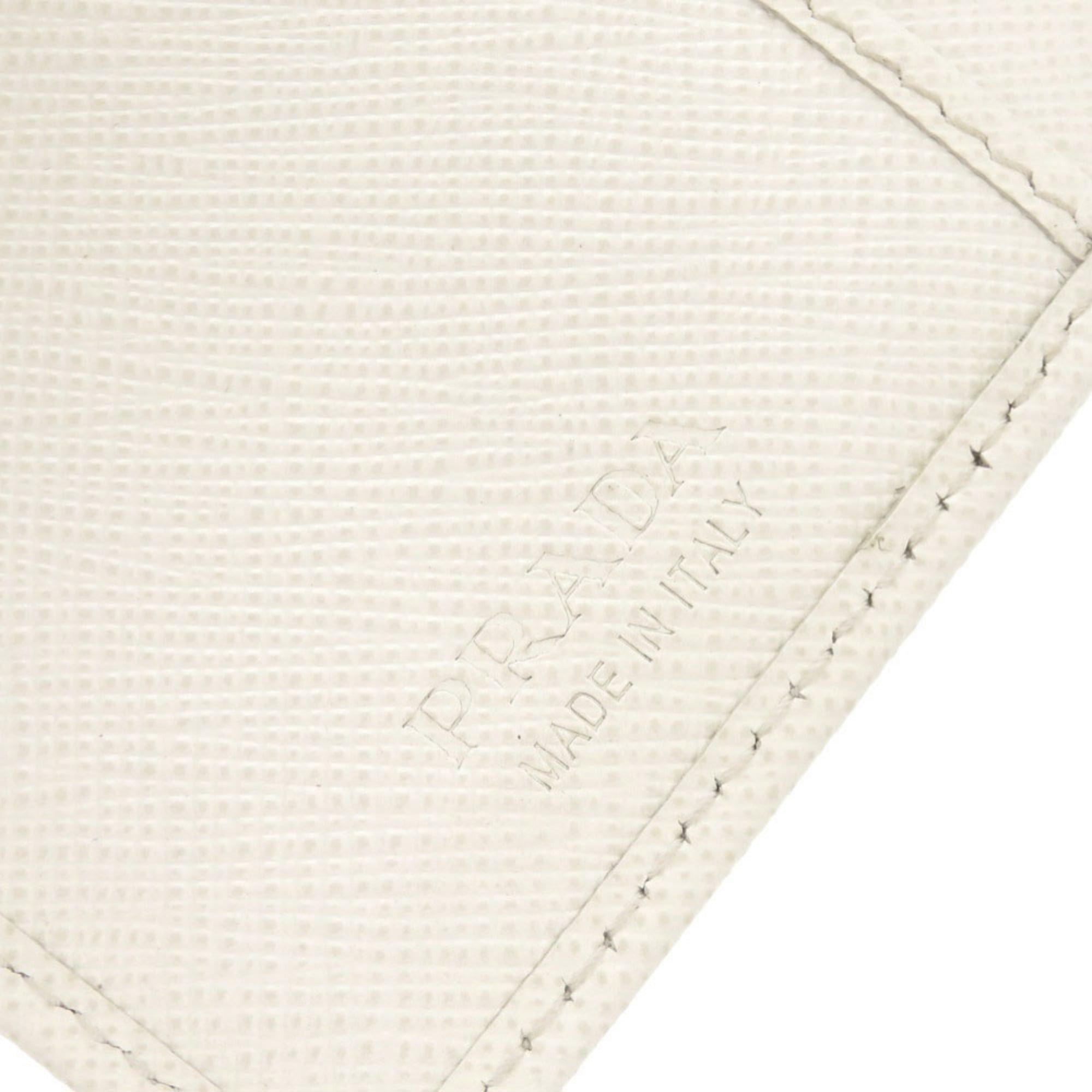 Prada Excellent condition Prada Saffiano Triangle White Business Card Holder/Card Case 1677PRADA Size ONE SIZE - 6 Thumbnail