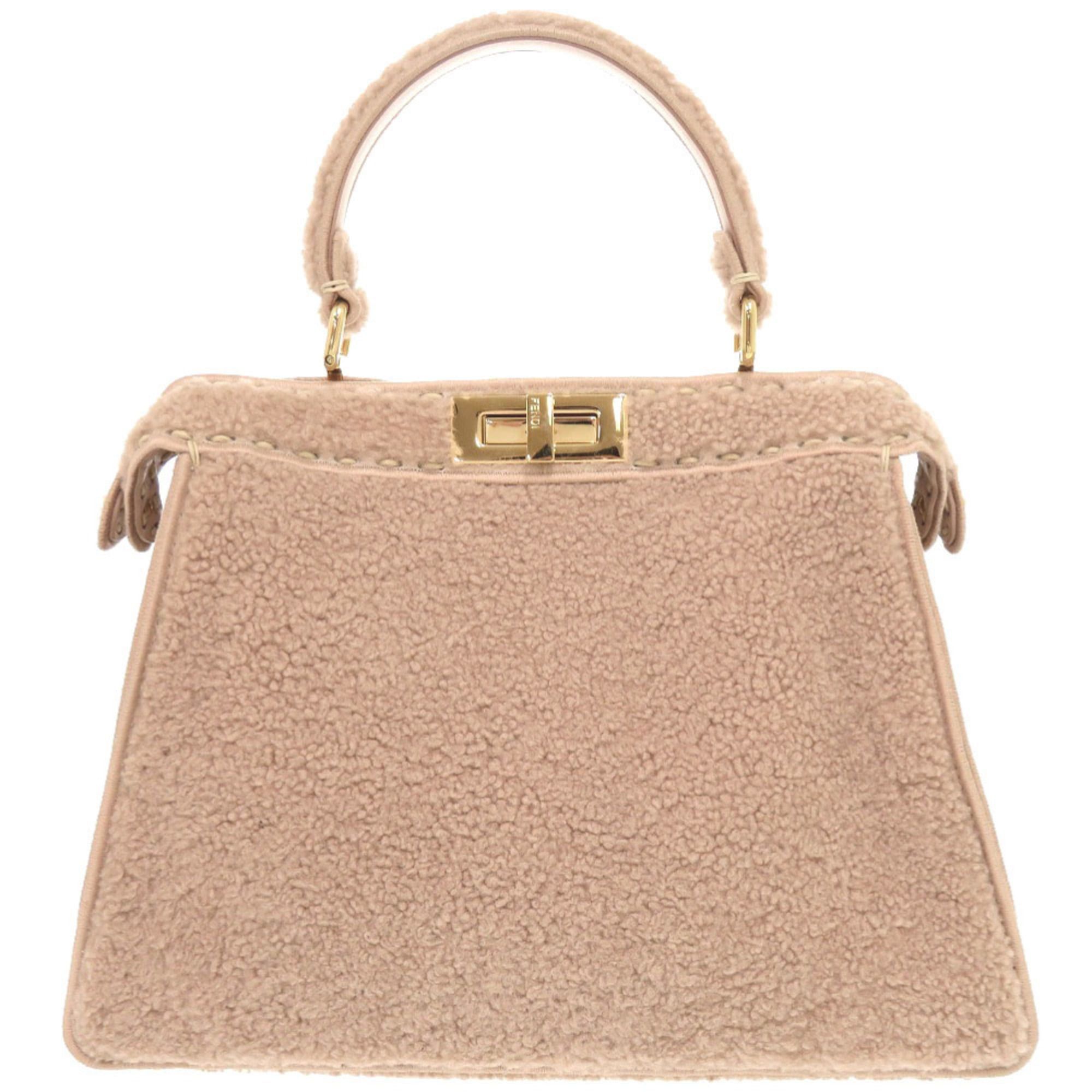 Fendi Excellent condition Fendi Peekaboo I.U. Medium 8BN321 Shearling Pink 2-way Handbag 0341FENDI Size ONE SIZE - 3 Thumbnail