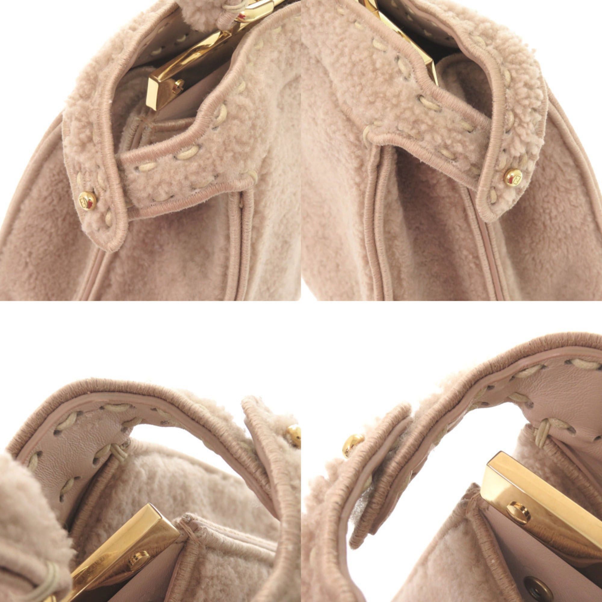 Fendi Excellent condition Fendi Peekaboo I.U. Medium 8BN321 Shearling Pink 2-way Handbag 0341FENDI Size ONE SIZE - 10 Thumbnail
