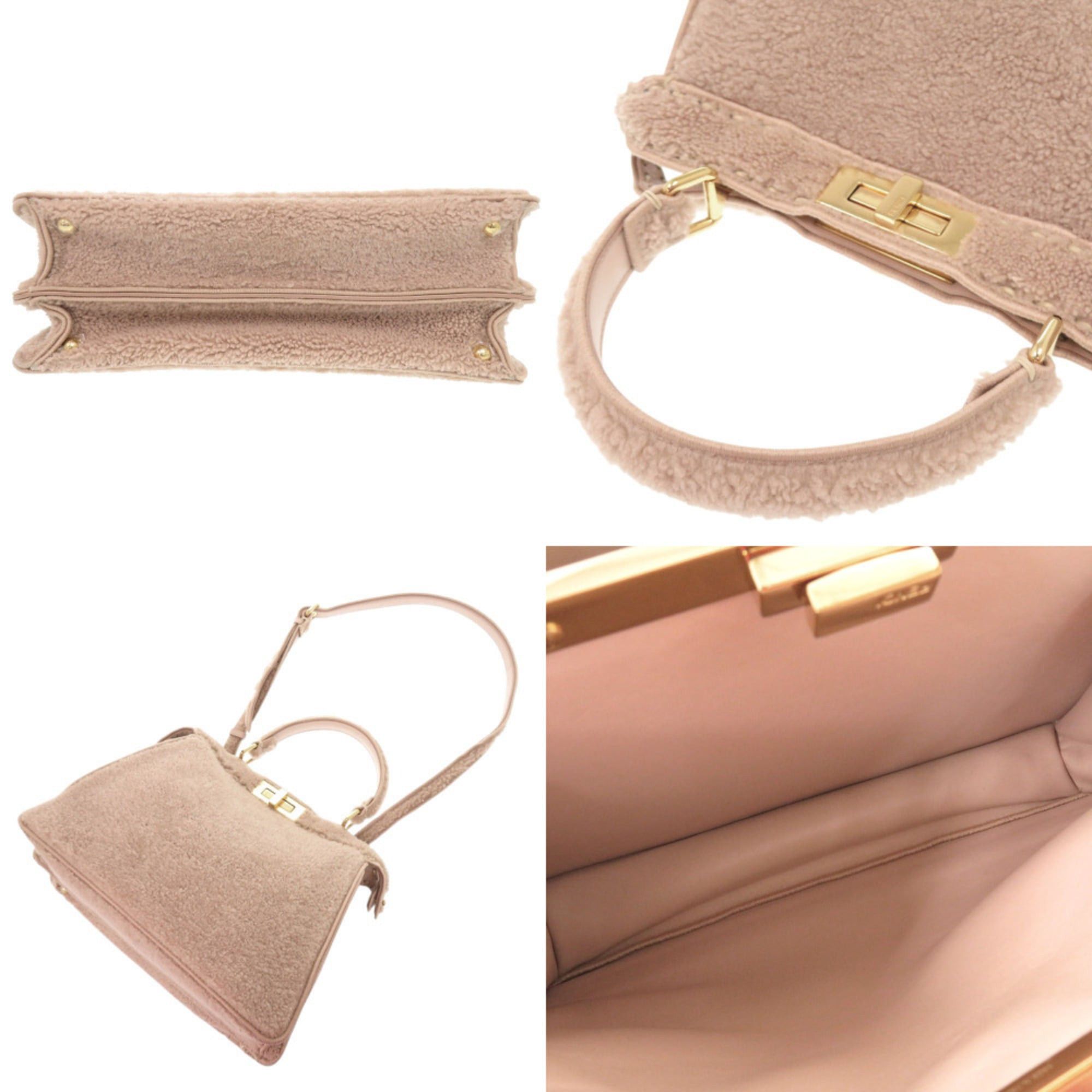 Fendi Excellent condition Fendi Peekaboo I.U. Medium 8BN321 Shearling Pink 2-way Handbag 0341FENDI Size ONE SIZE - 6 Thumbnail