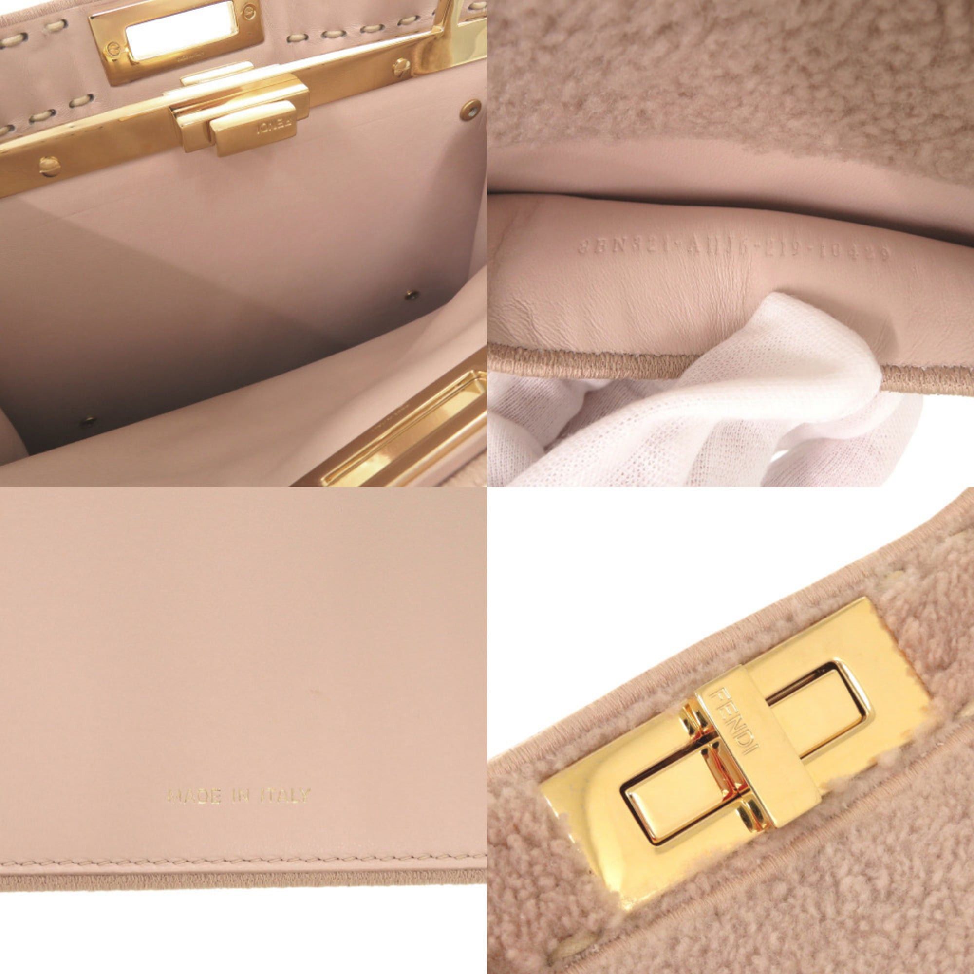 Fendi Excellent condition Fendi Peekaboo I.U. Medium 8BN321 Shearling Pink 2-way Handbag 0341FENDI Size ONE SIZE - 7 Thumbnail