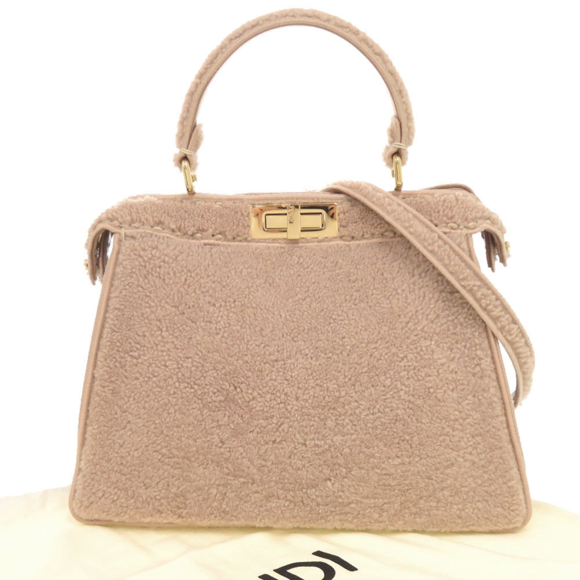 Fendi Excellent condition Fendi Peekaboo I.U. Medium 8BN321 Shearling Pink 2-way Handbag 0341FENDI Size ONE SIZE - 2 Thumbnail