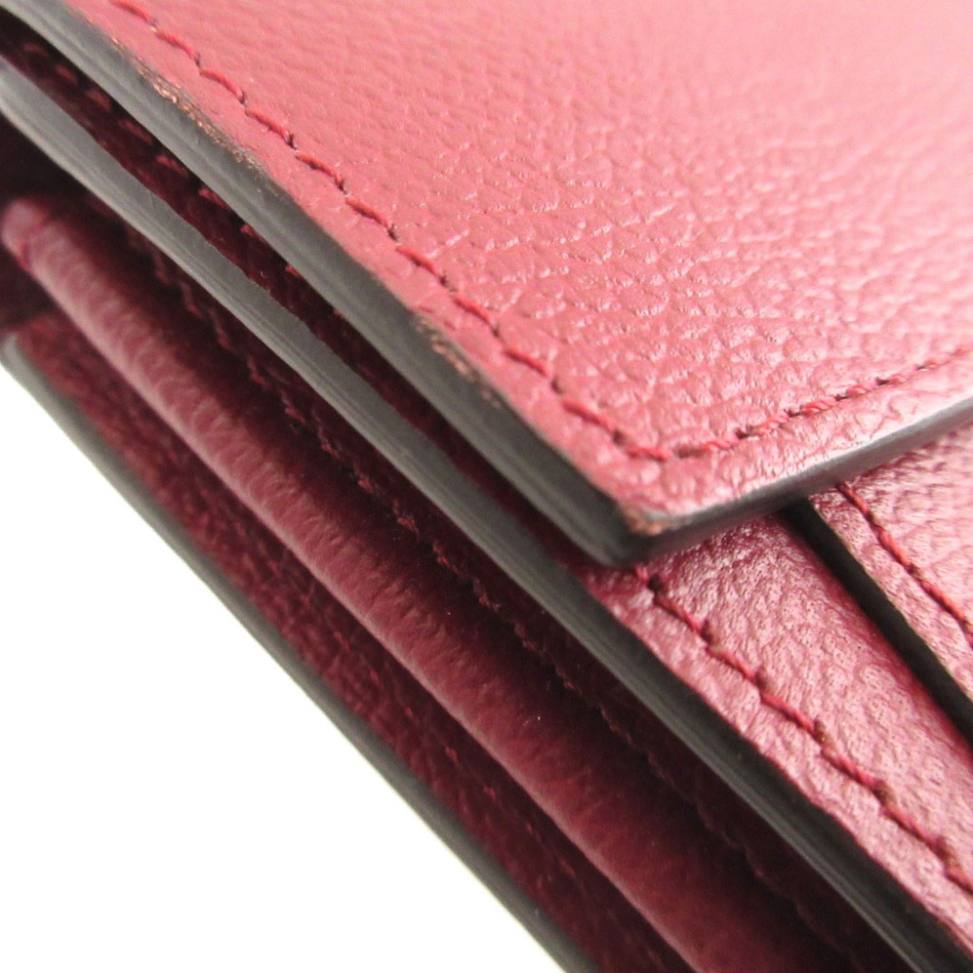 Cartier Like New Cartier C de Leather Bordeaux Purple Compact Wallet 0510Cartier Size ONE SIZE - 4 Thumbnail