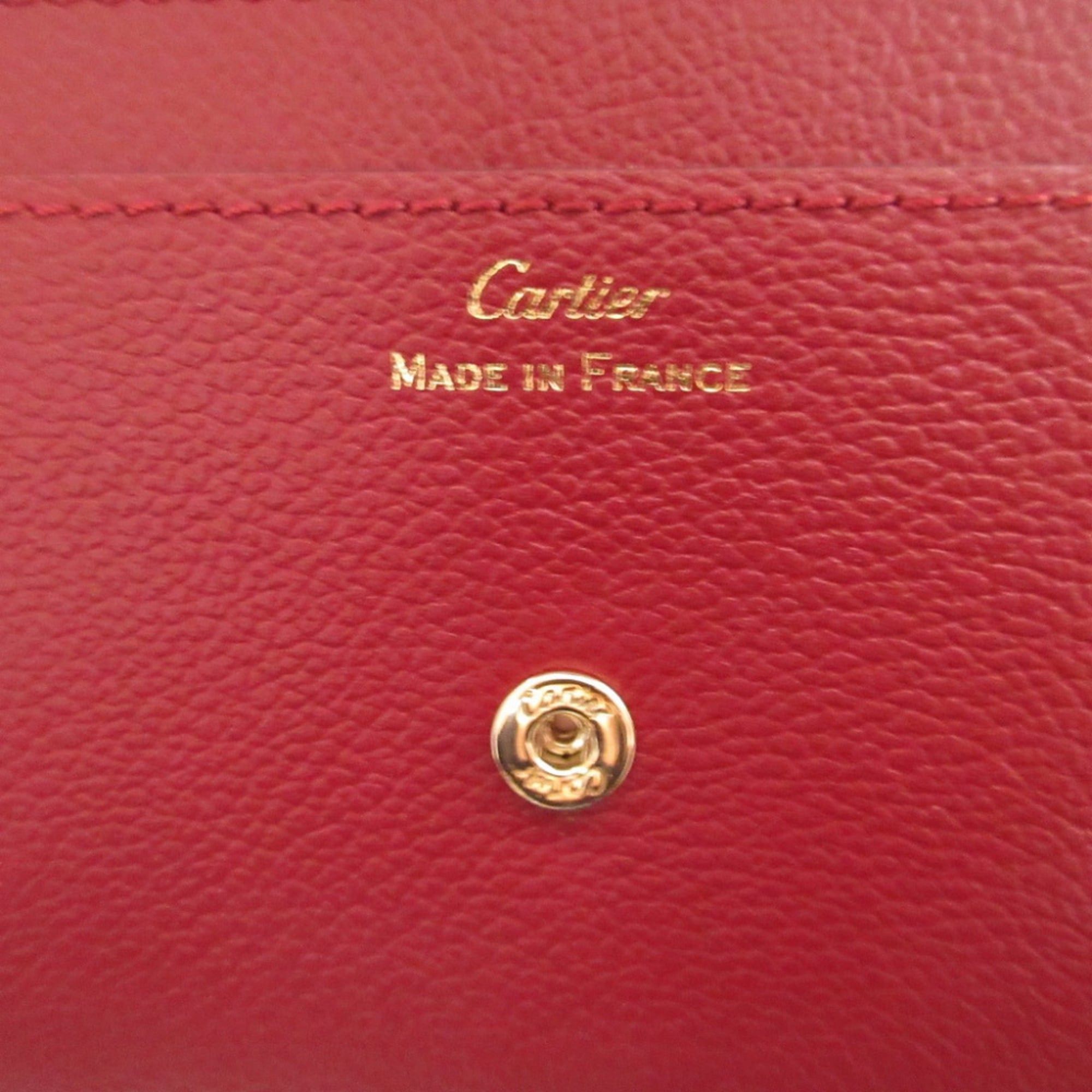 Cartier Like New Cartier C de Leather Bordeaux Purple Compact Wallet 0510Cartier Size ONE SIZE - 9 Thumbnail