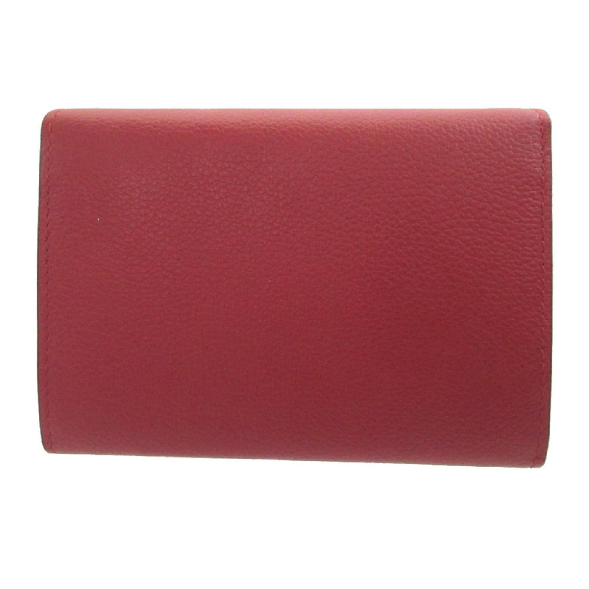 Cartier Like New Cartier C de Leather Bordeaux Purple Compact Wallet 0510Cartier Size ONE SIZE - 3 Thumbnail