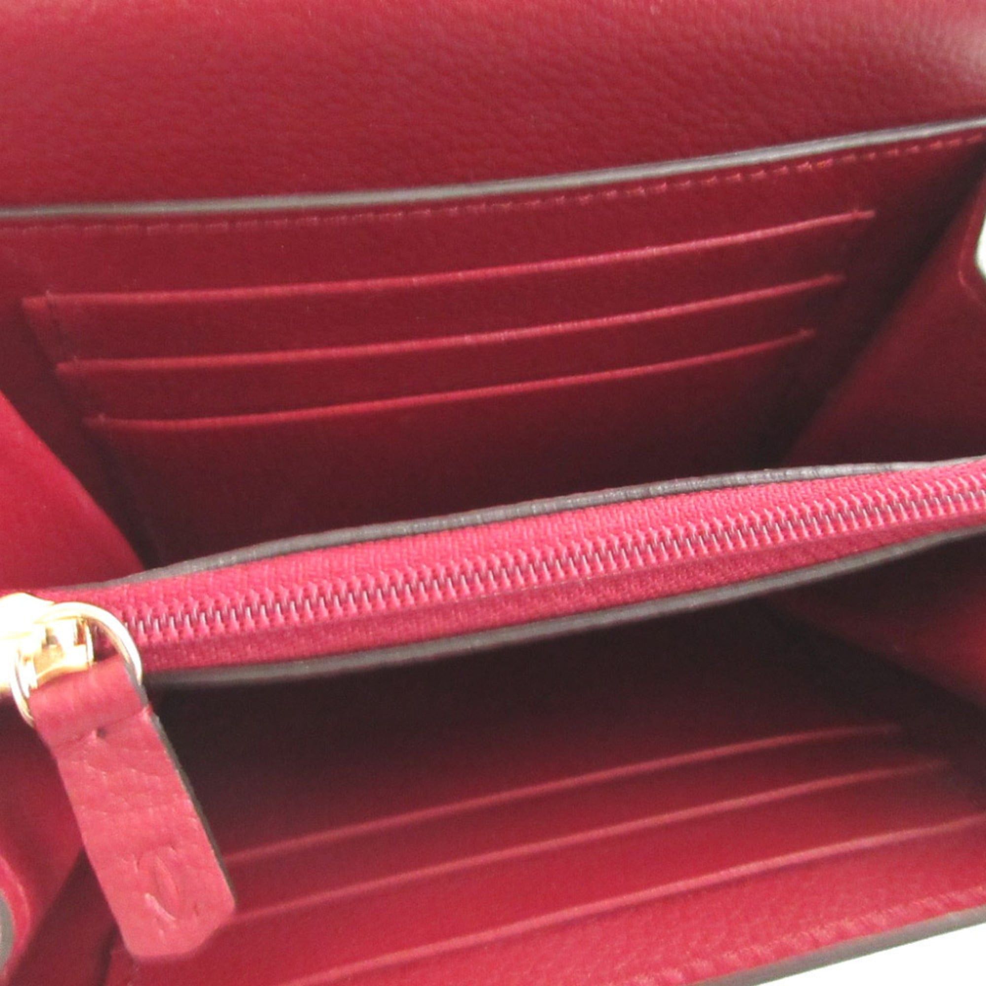 Cartier Like New Cartier C de Leather Bordeaux Purple Compact Wallet 0510Cartier Size ONE SIZE - 6 Thumbnail