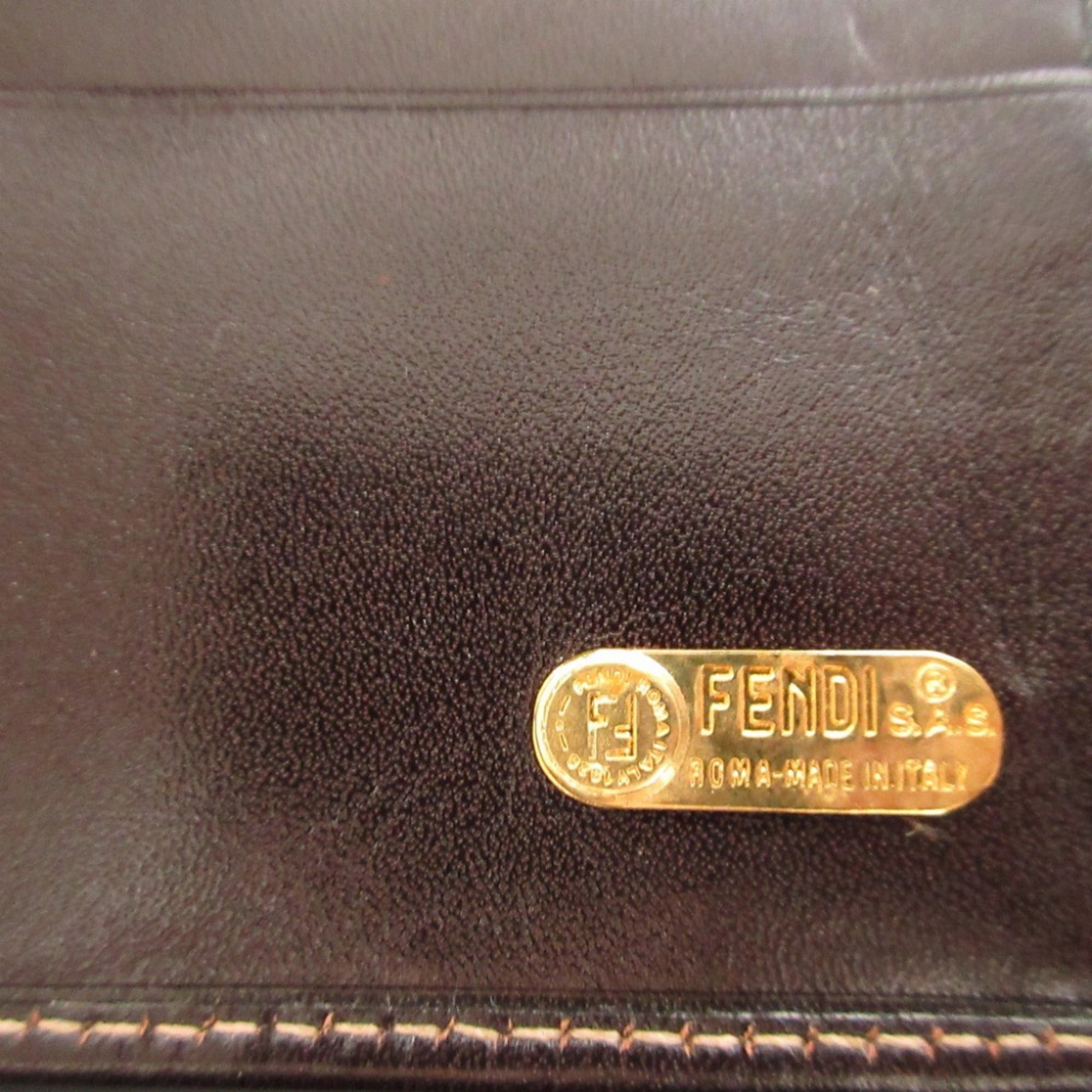 Fendi Excellent condition Fendi Zucca pattern 30806 canvas leather brown double snap long wallet 1228FENDI Size ONE SIZE - 8 Thumbnail