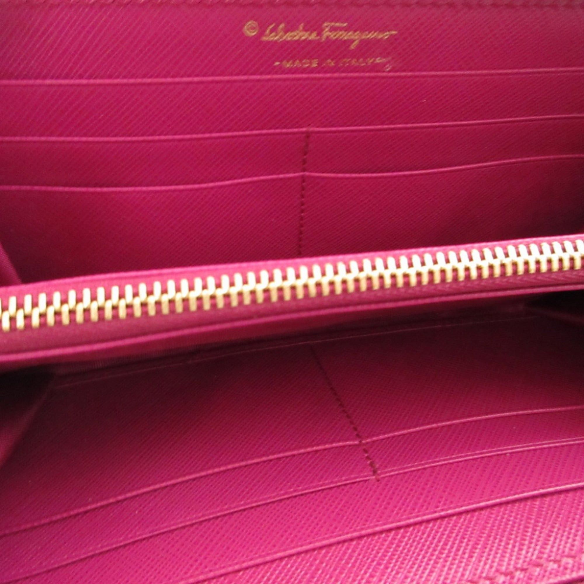 Salvatore Ferragamo Excellent condition Salvatore Ferragamo Vara ribbon leather purple L-shaped zipper long wallet 0523Salvatore Size ONE SIZE - 4 Thumbnail