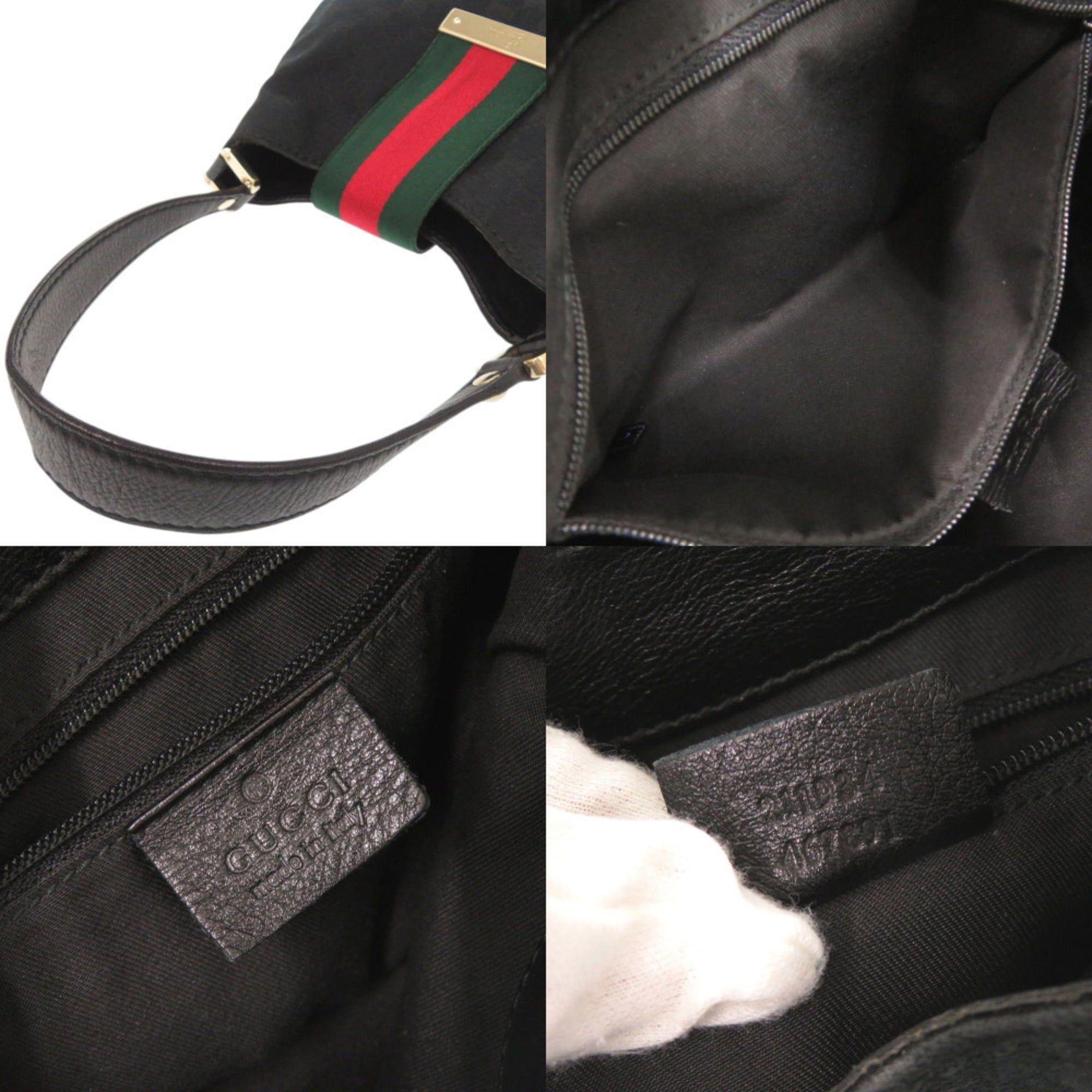 Gucci Gucci GG Canvas Leather 211934 Black Hobo Shoulder Bag 11205GUCCI Size ONE SIZE - 7 Thumbnail