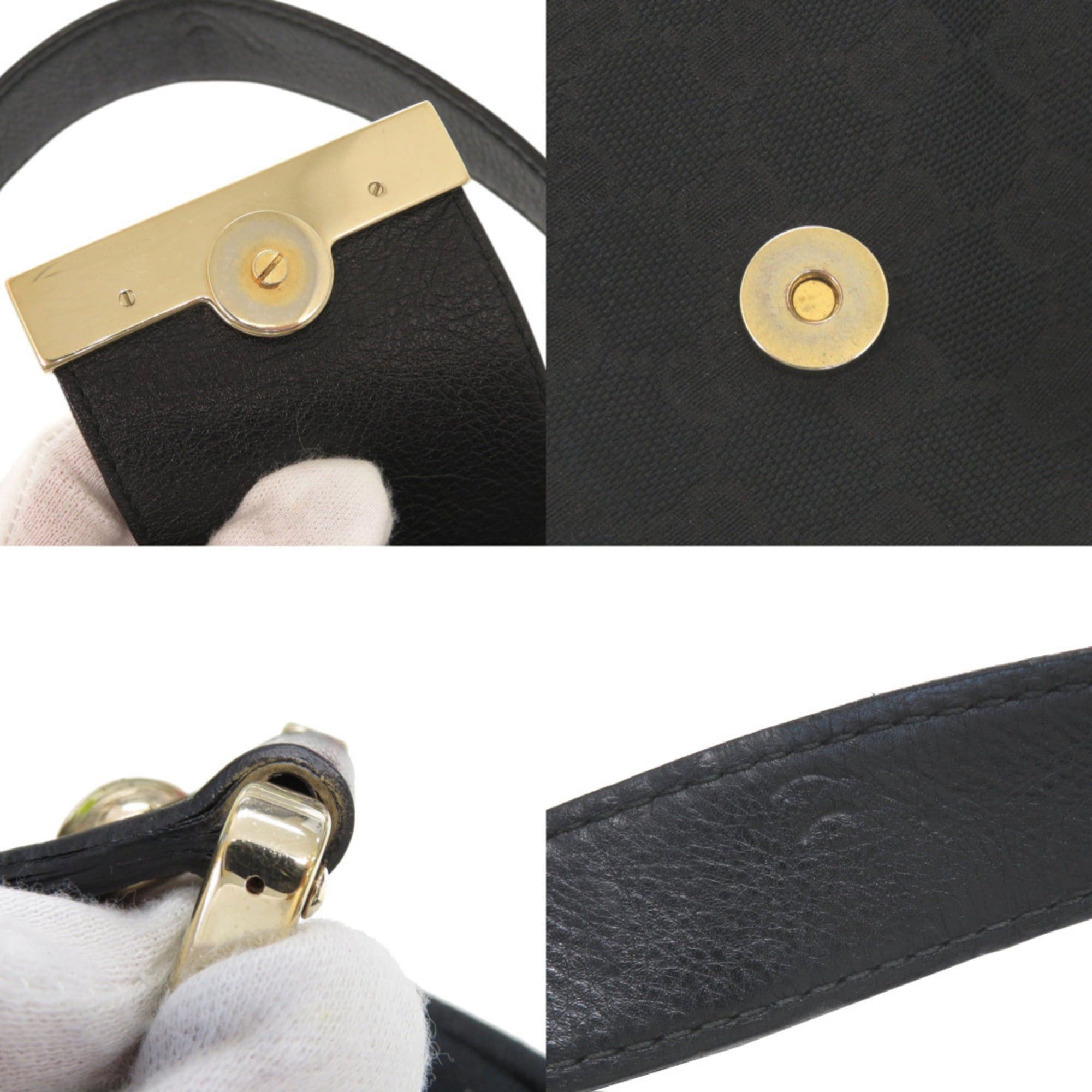 Gucci Gucci GG Canvas Leather 211934 Black Hobo Shoulder Bag 11205GUCCI Size ONE SIZE - 9 Thumbnail