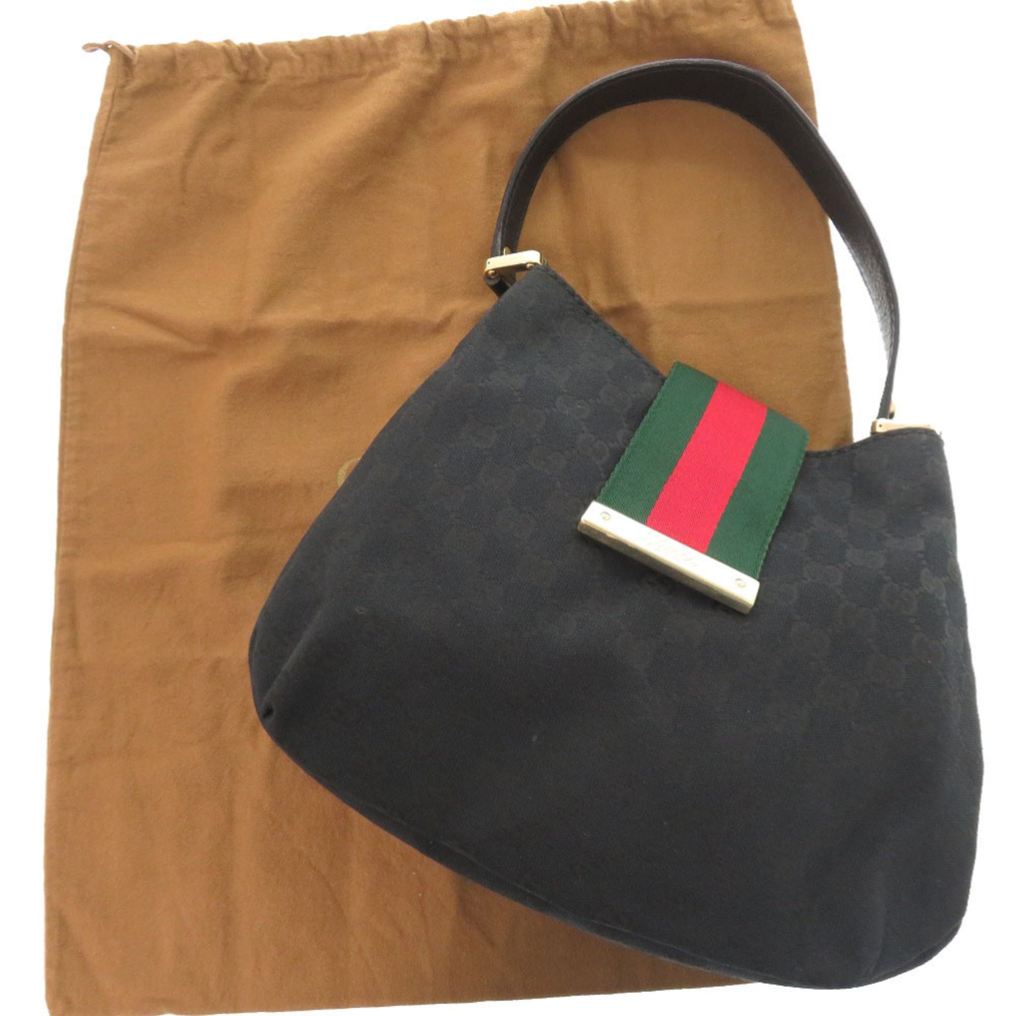 Gucci Gucci GG Canvas Leather 211934 Black Hobo Shoulder Bag 11205GUCCI Size ONE SIZE - 2 Thumbnail