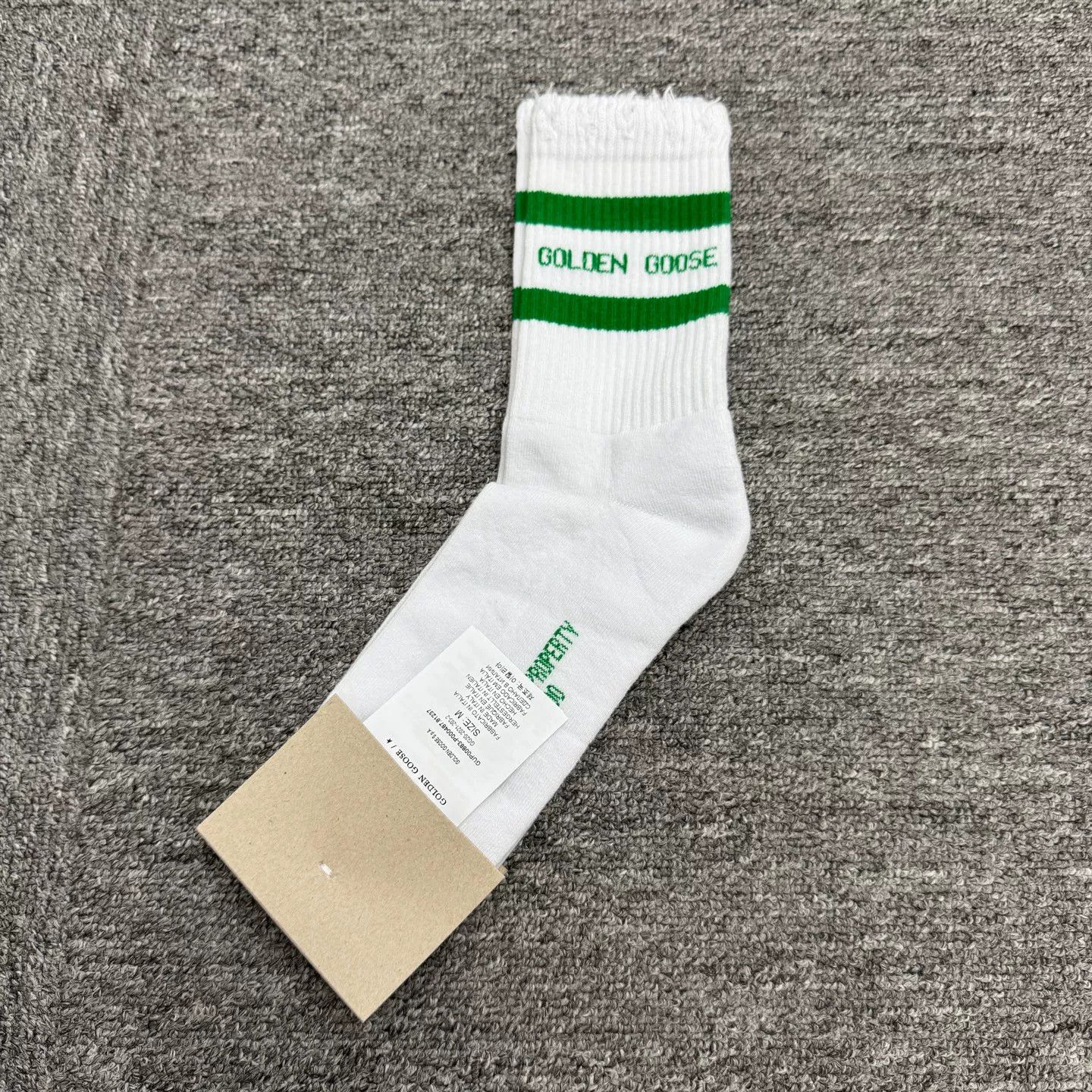 Golden Goose Golden Goose White Green Mid-Calf Socks Size ONE SIZE - 3 Thumbnail