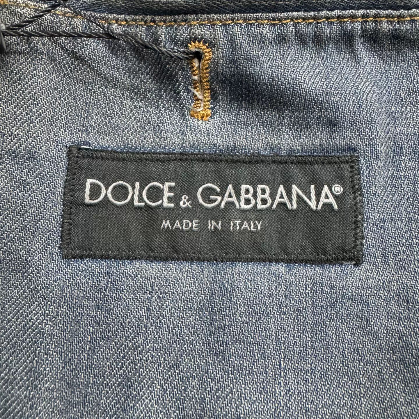 Dolce & Gabbana DG Distressed Denim Blazer Size US S / EU 44-46 / 1 - 2 Thumbnail